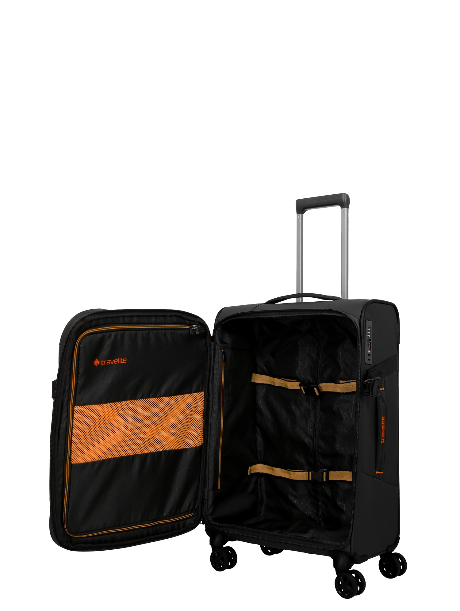 Travelite Trolley Briize M 67 cm 4 Rollen Schwarz