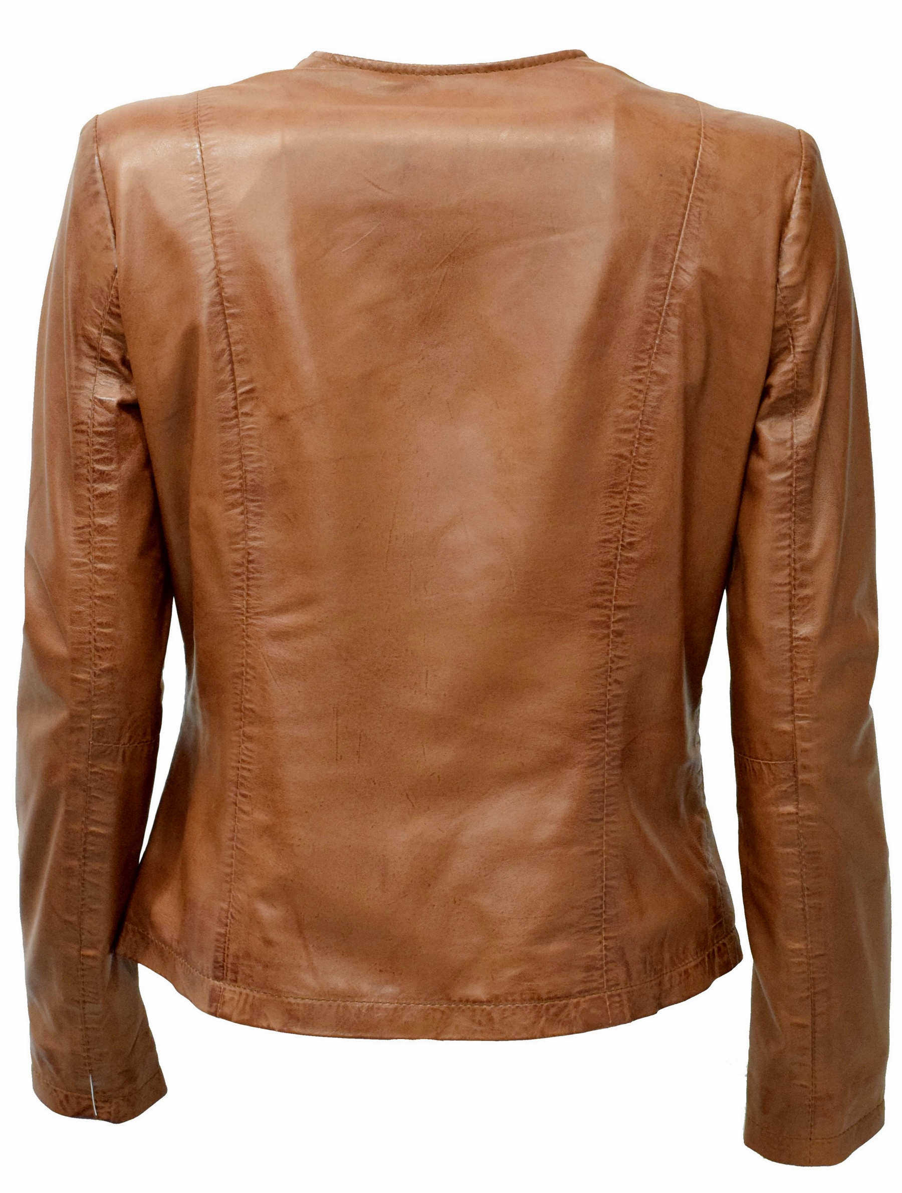 Damen Lederjacke Minni in washed Cognac