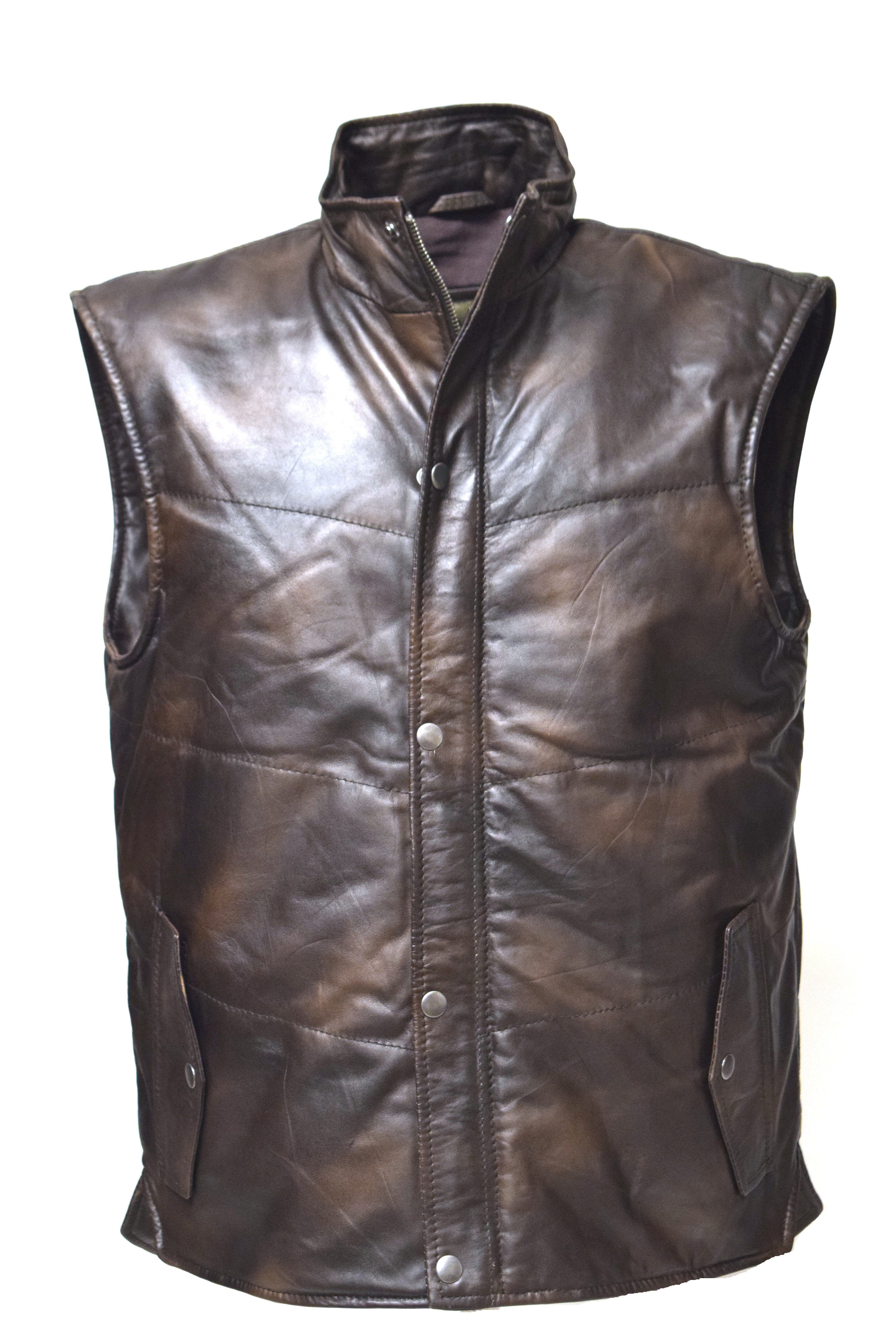 Herren Outdoor Lederweste Piether in mocca braun