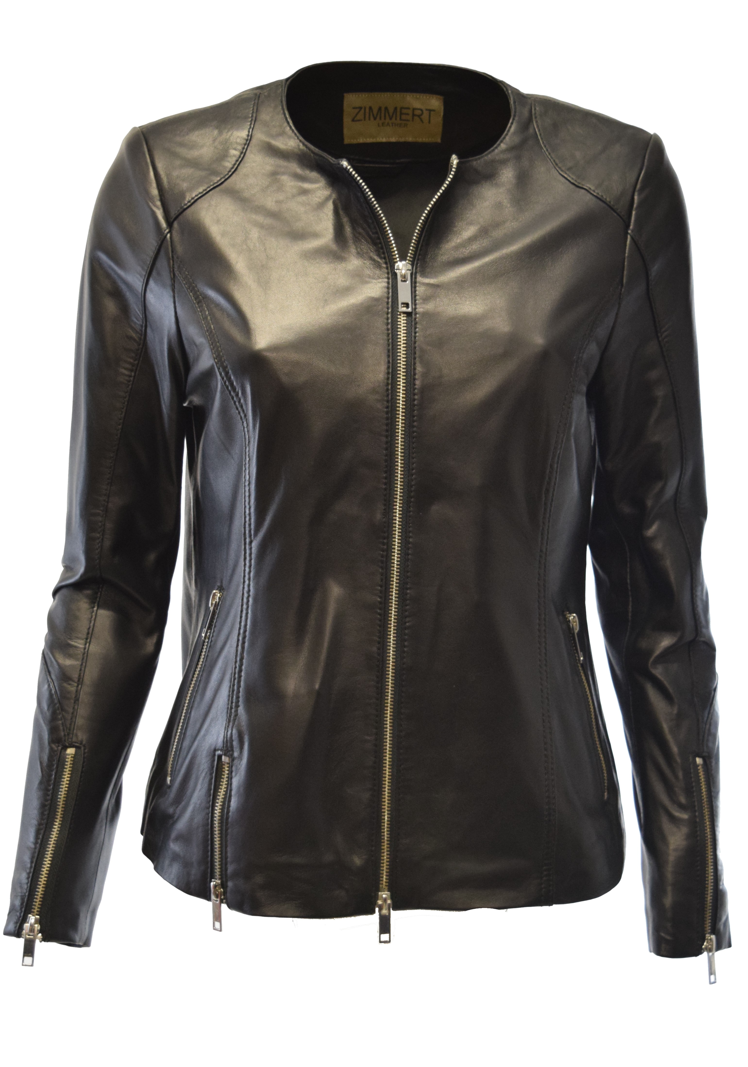 Damen Lederjacke Cleo in washed Schwarz