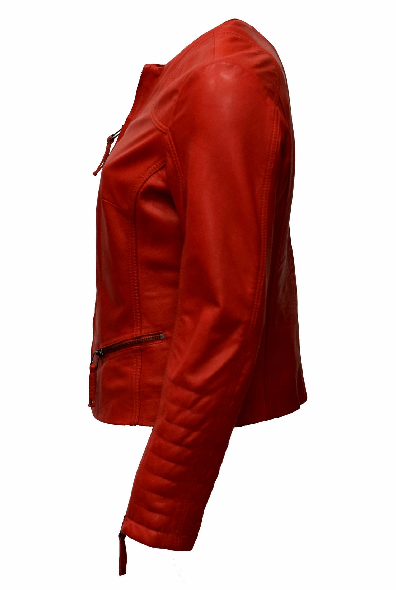 Damen Lederjacke "BINI" in washed Rot