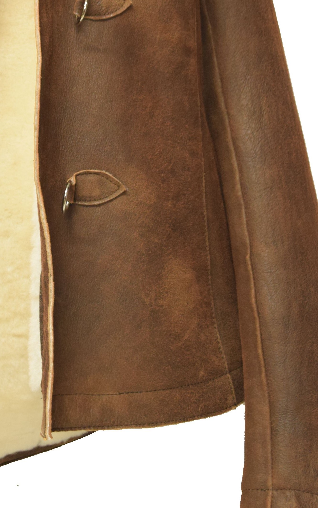 Damen Lammfelljacke Ebba mit Kapuze in Naturbraun