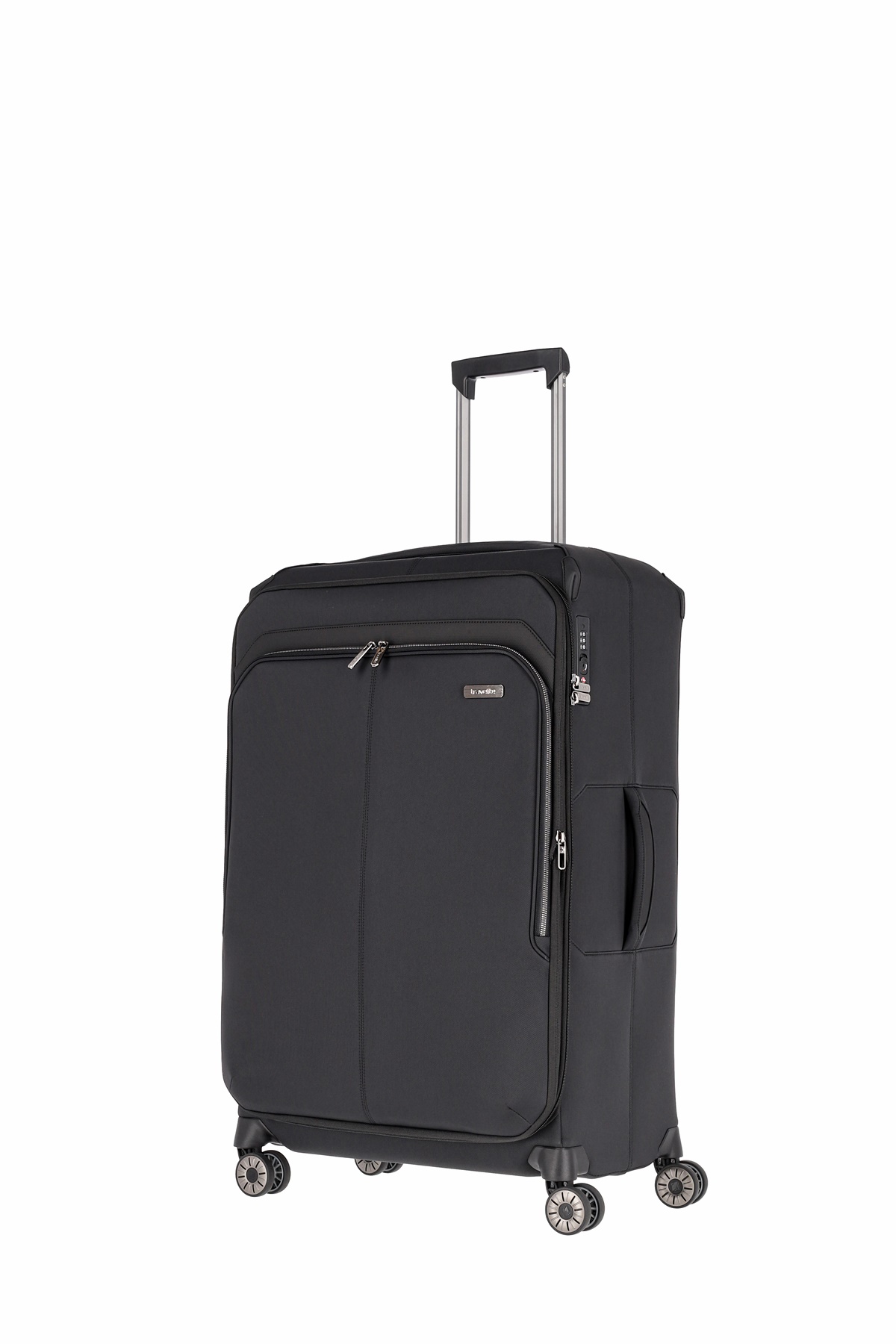 Travelite Priima Trolley Gr. L 79 cm mit 4 Rollen aus Nylon + recyceltem Polyester Schwarz