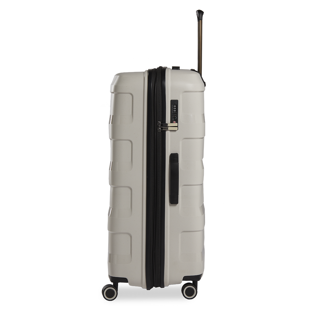 Stratic Straw Plus Trolley L 76 cm mit 4 Rollen aus Bio Kunststoff Beige