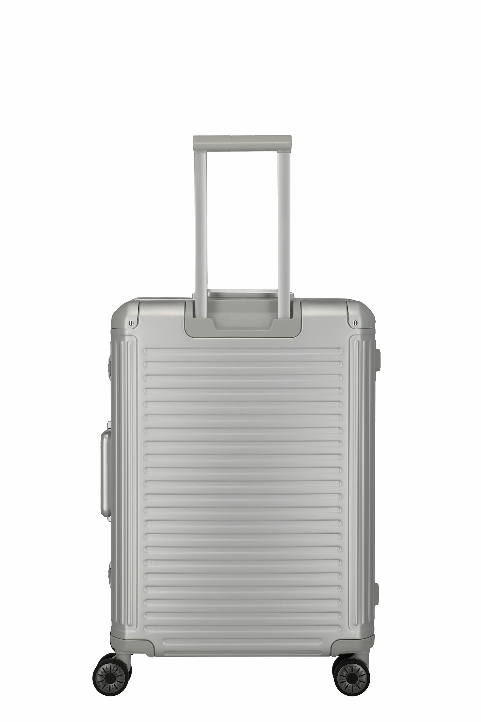 Travelite Aluminium Trolley Next 2.0 M 66 cm mit 4 Rollen Silber