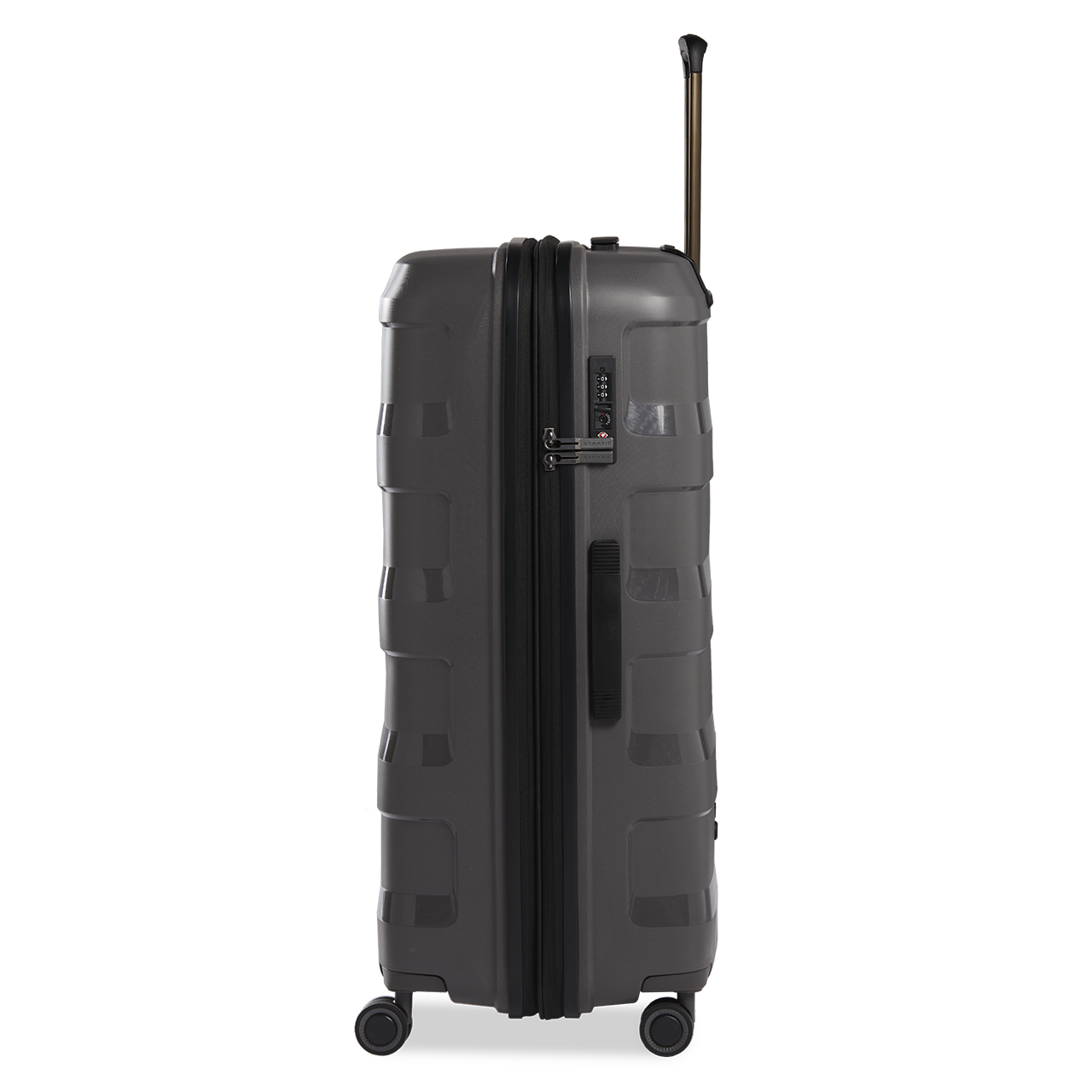 Stratic Straw Plus Trolley L 76 cm mit 4 Rollen aus Bio Kunststoff Dark Grey