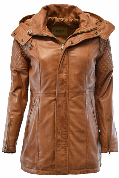 Damen Lederjacke Marta in washed Cognac