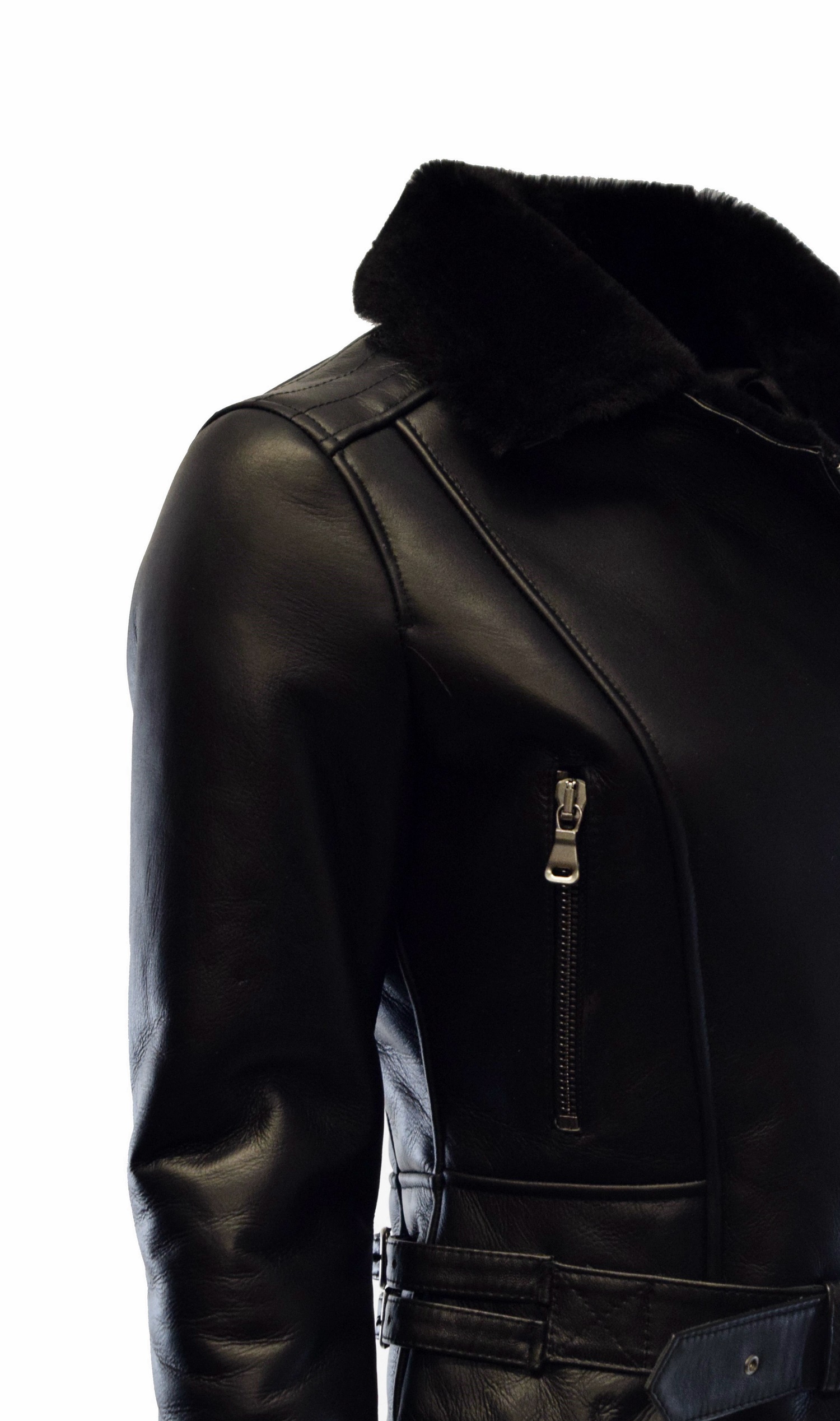 Damen Lammfelljacke Cropped Lionni Shearling Schwarz