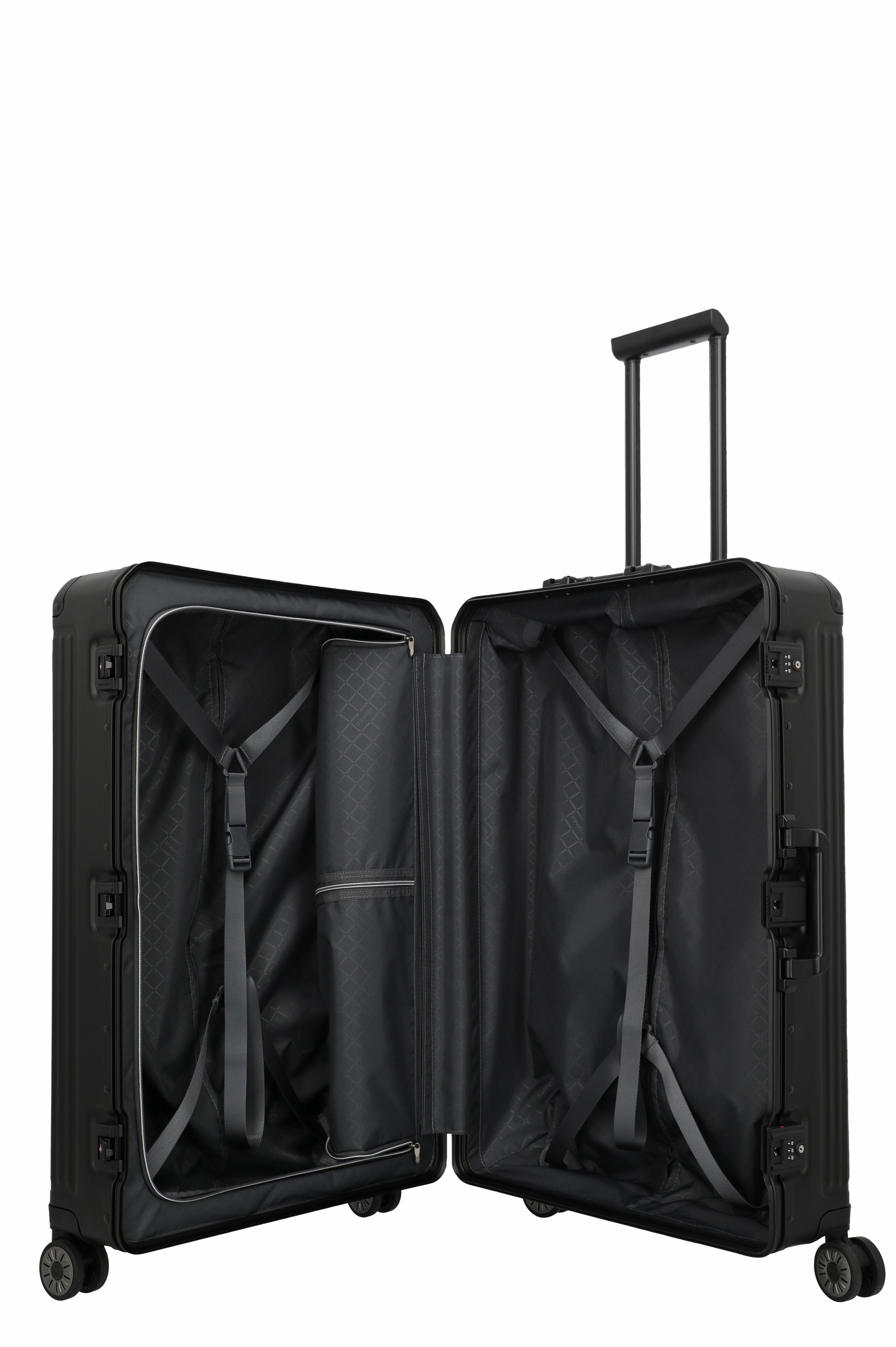 Travelite Aluminium Trolley Next 2.0 L 77 cm mit 4 Rollen Schwarz