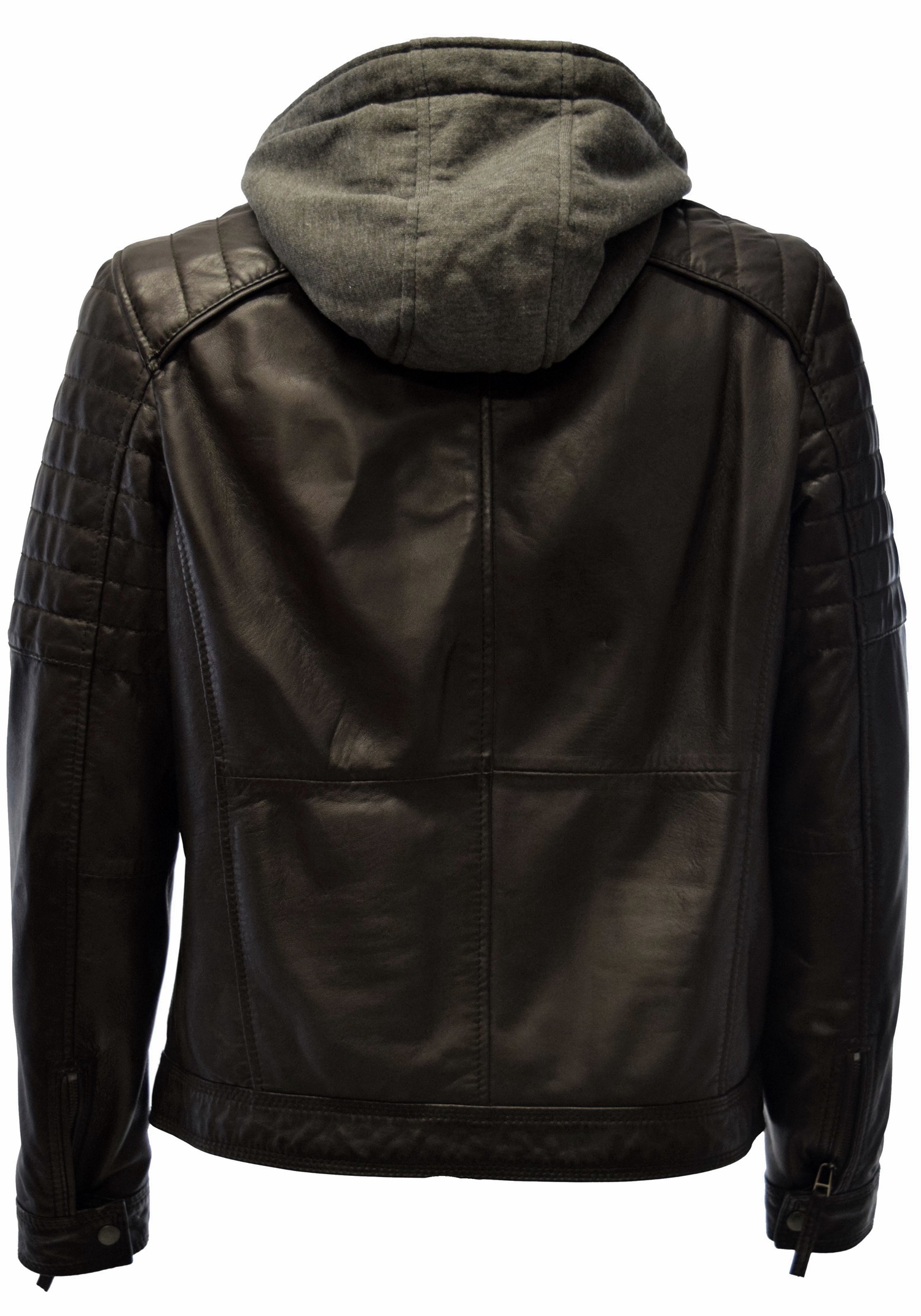 Herren Lederjacke Carlo gesteppt in washed Schwarz