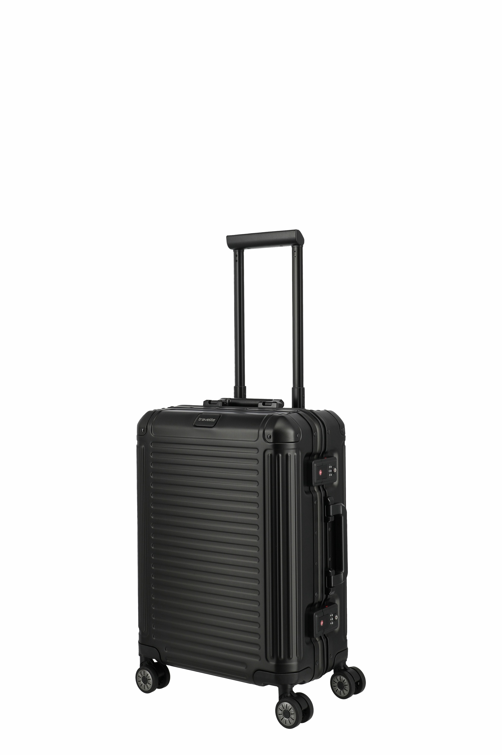 Travelite Aluminium Trolley Next 2.0 S 55 cm mit 4 Rollen Schwarz