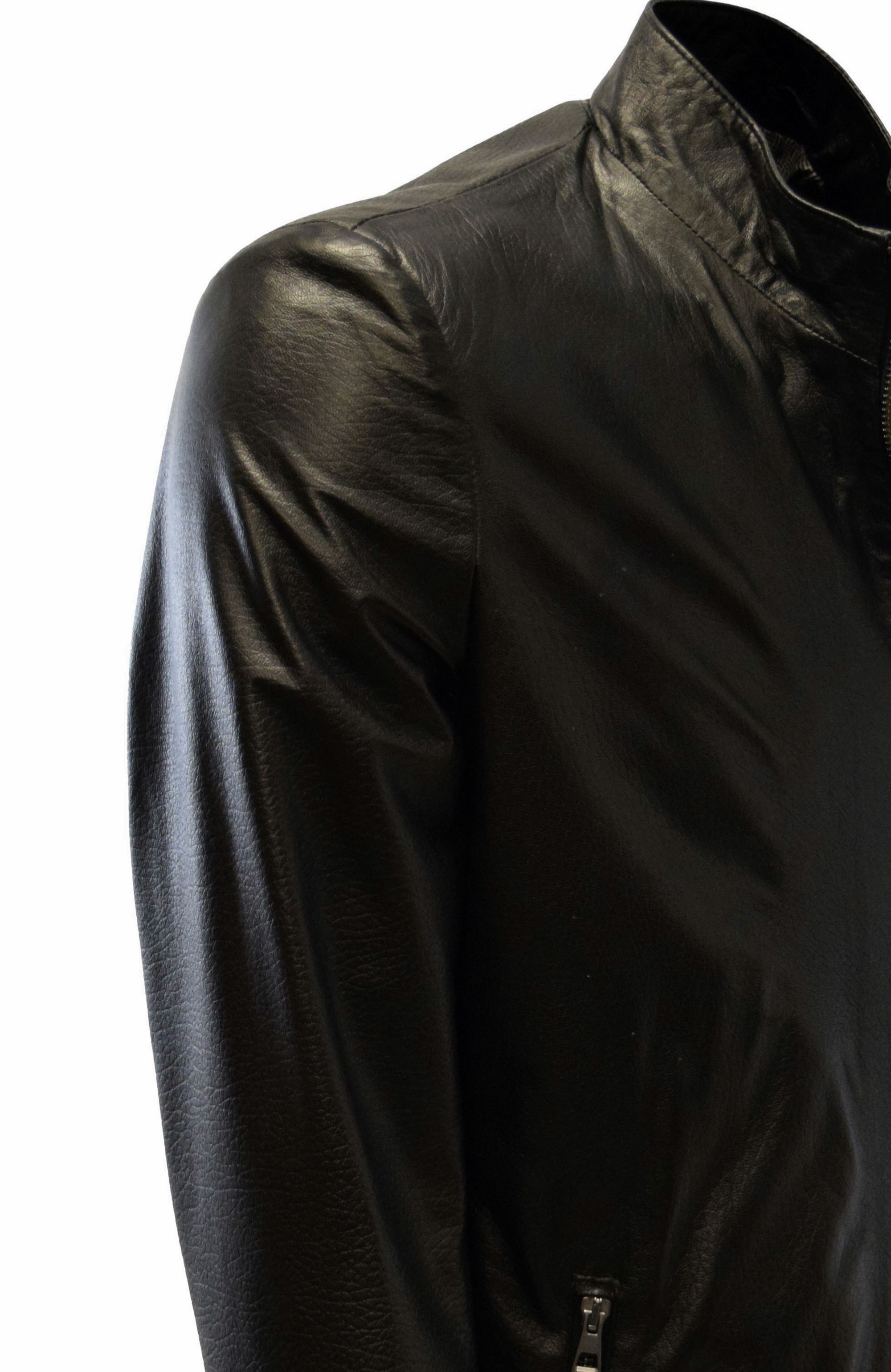 Herren Lederjacke Maik geprägtes Leder in Schwarz