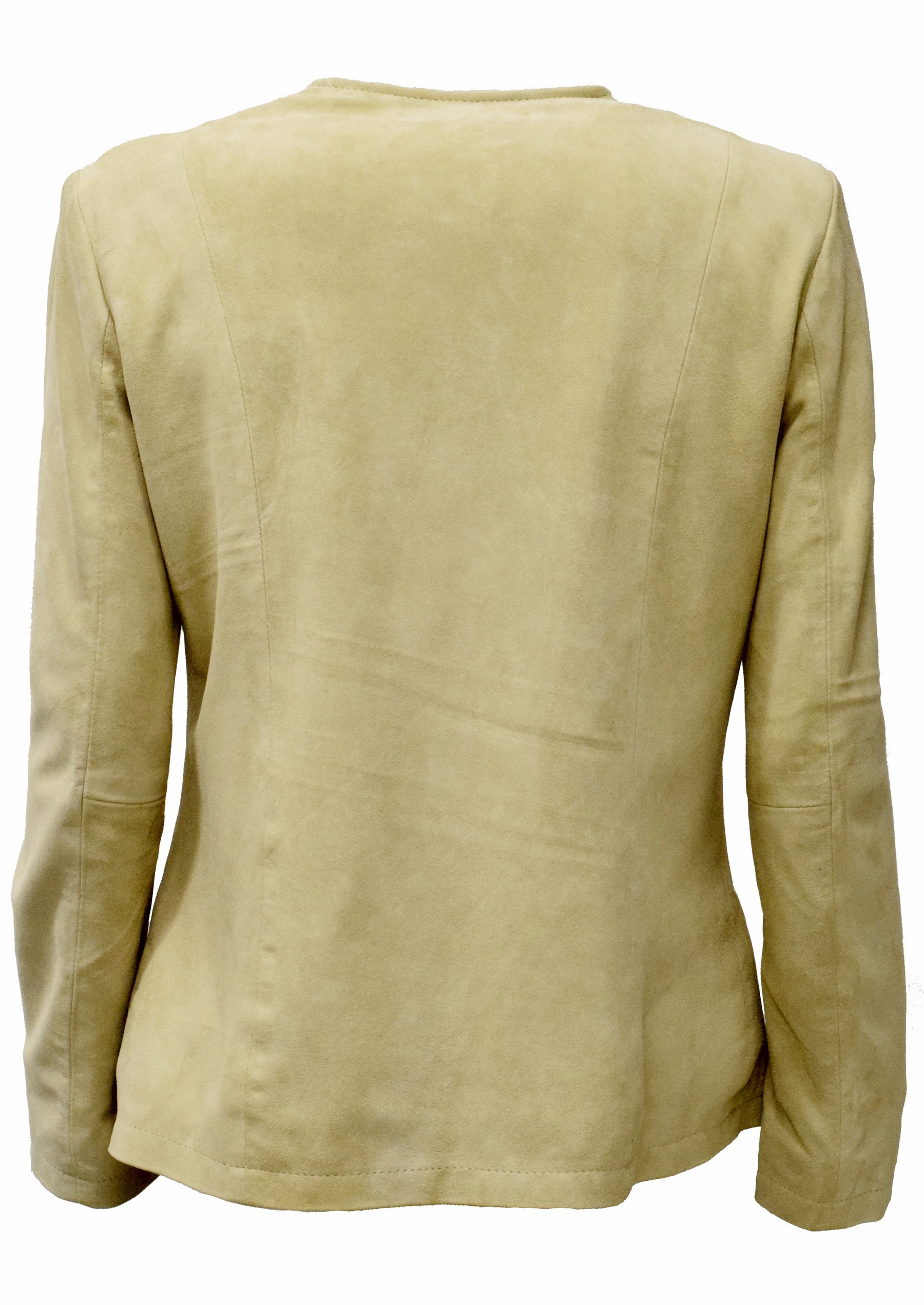 Damen Lederjacke Milla Ziegenvelour in Cremebeige
