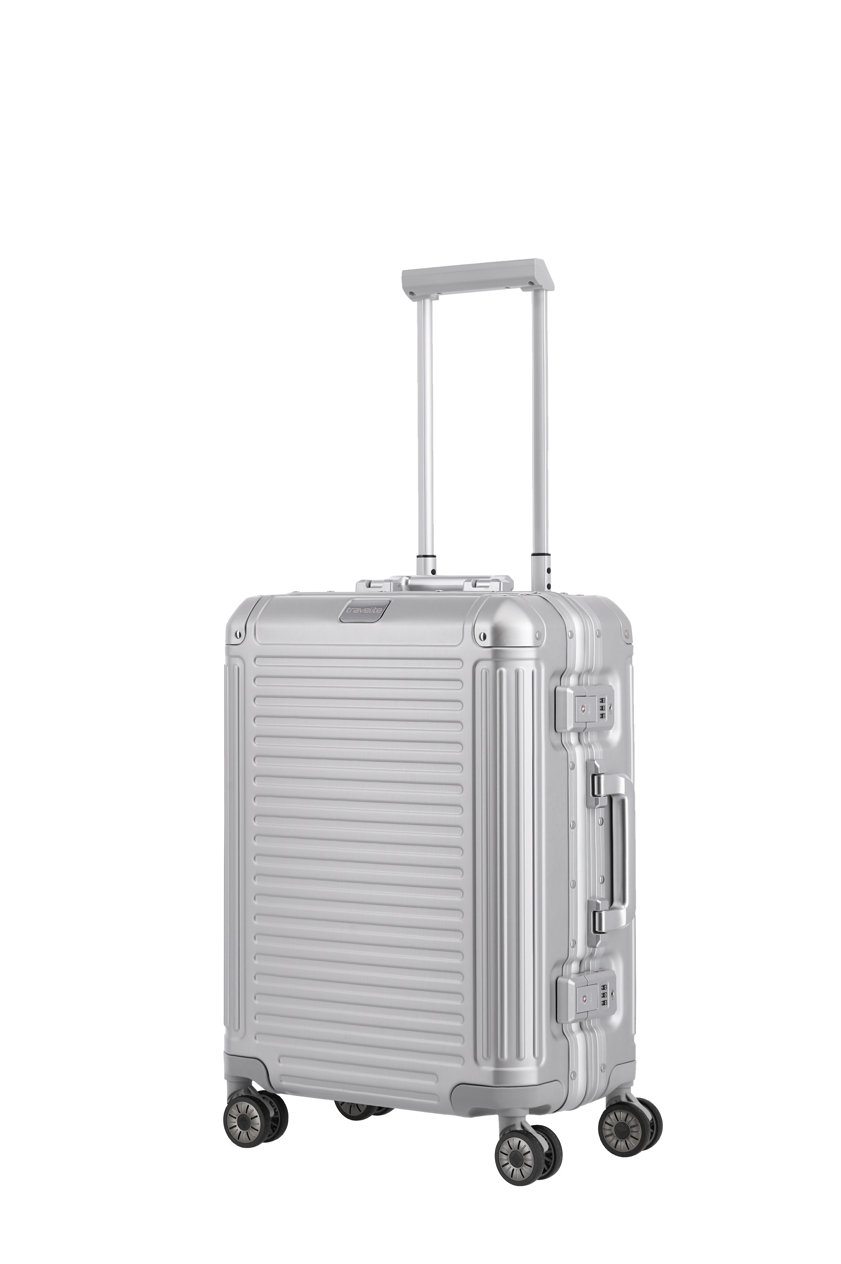 Travelite Aluminium Trolley Next S 55 cm mit 4 Rollen Silber