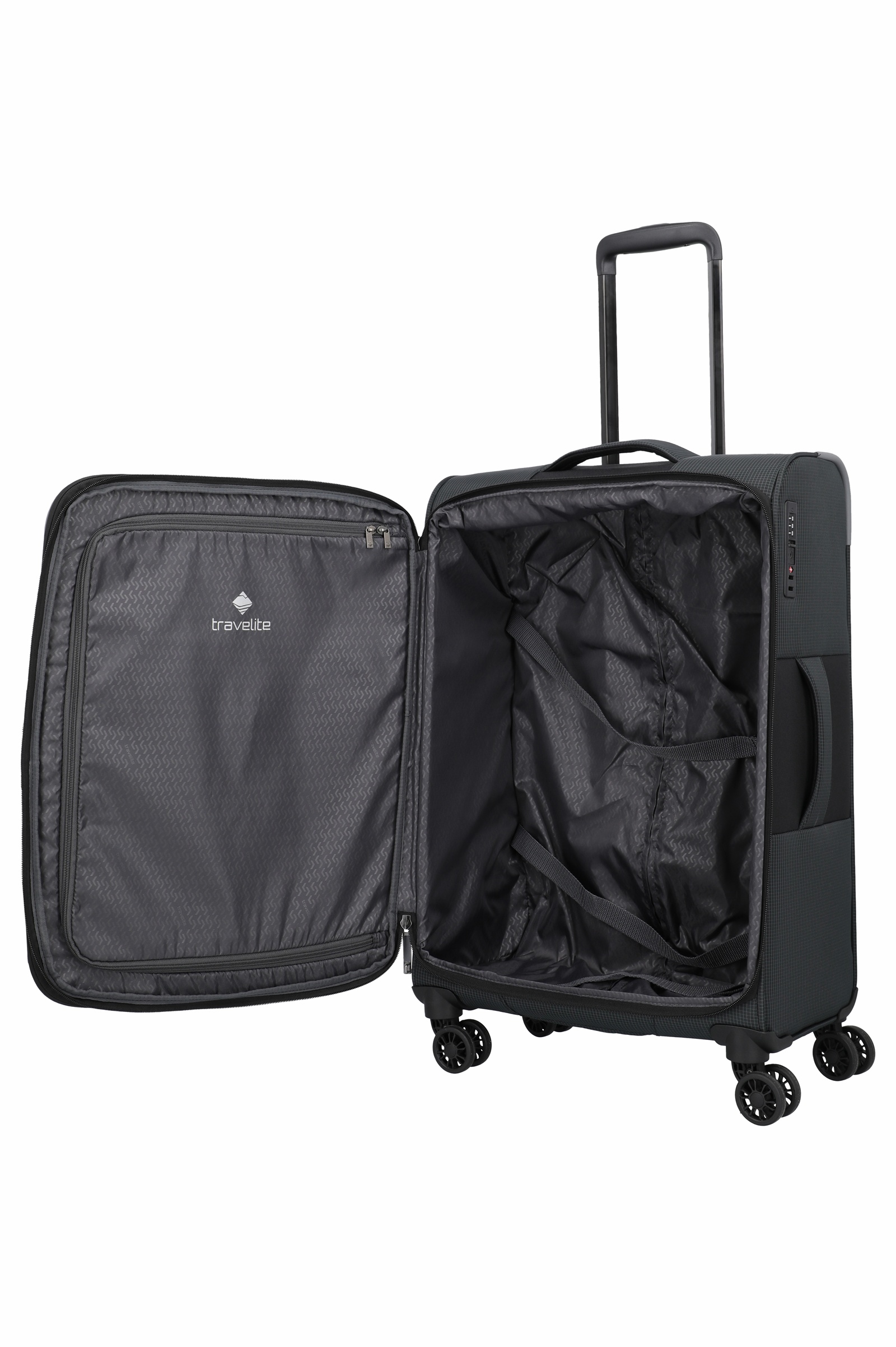Travelite Trolley Corsiica M 67 cm mit 4 Rollen Schwarz