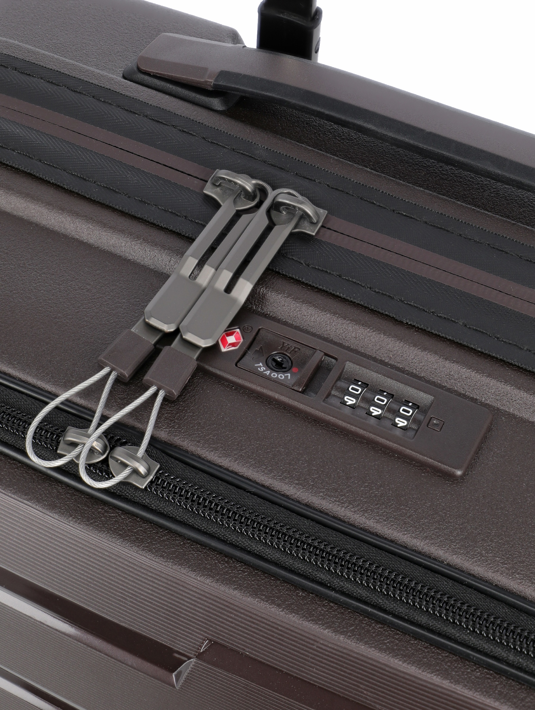 Travelite Koffer Air Base Vortasche 4 Rollen Trolley 55 cm S+ Coffee
