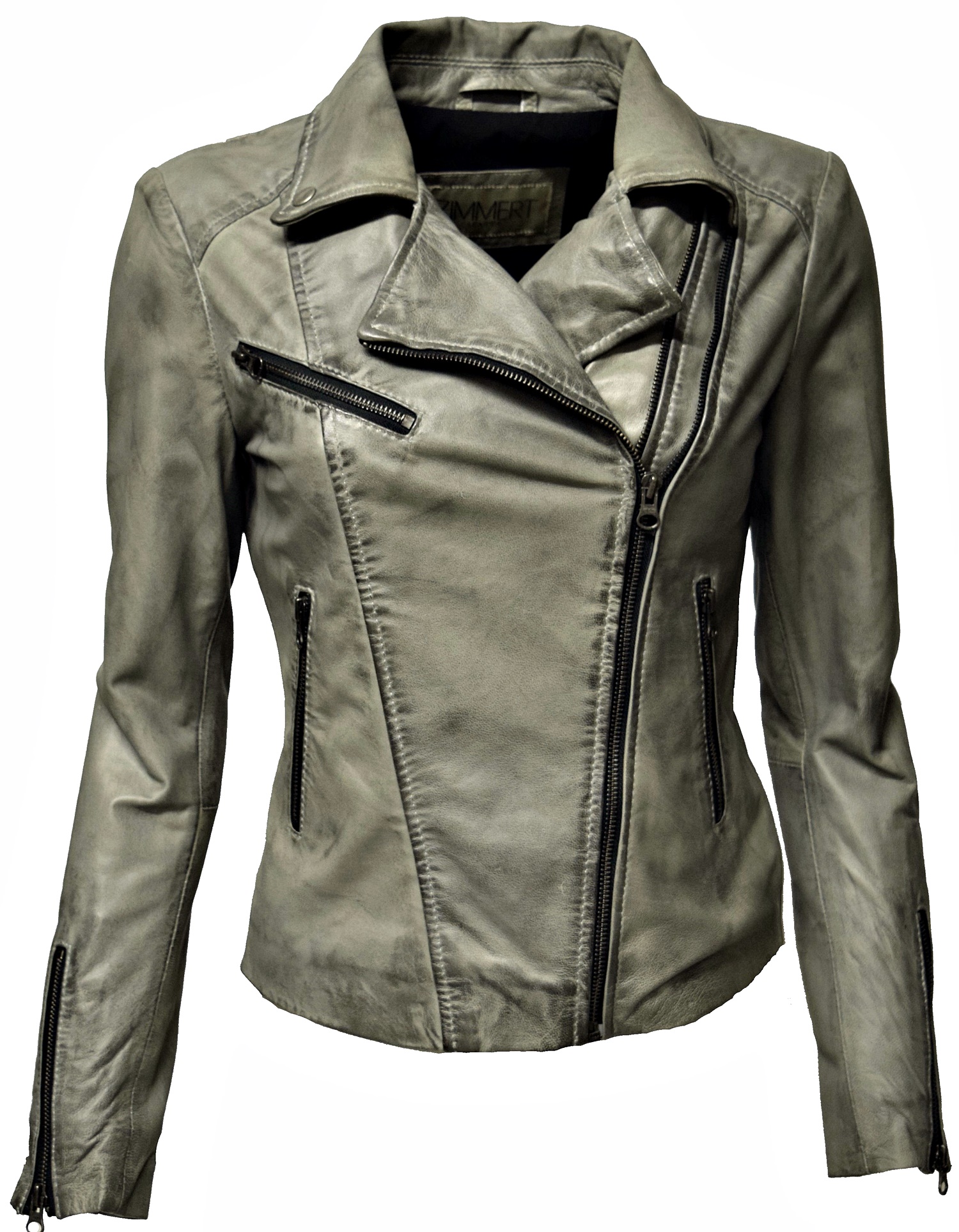 Damen Lederjacke Bebie in washed Grau