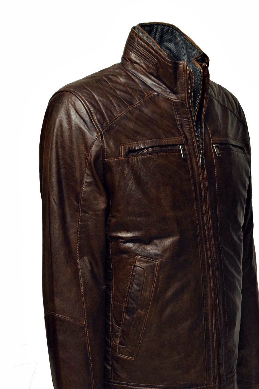 Herren Lederjacke Smart in Copperbraun