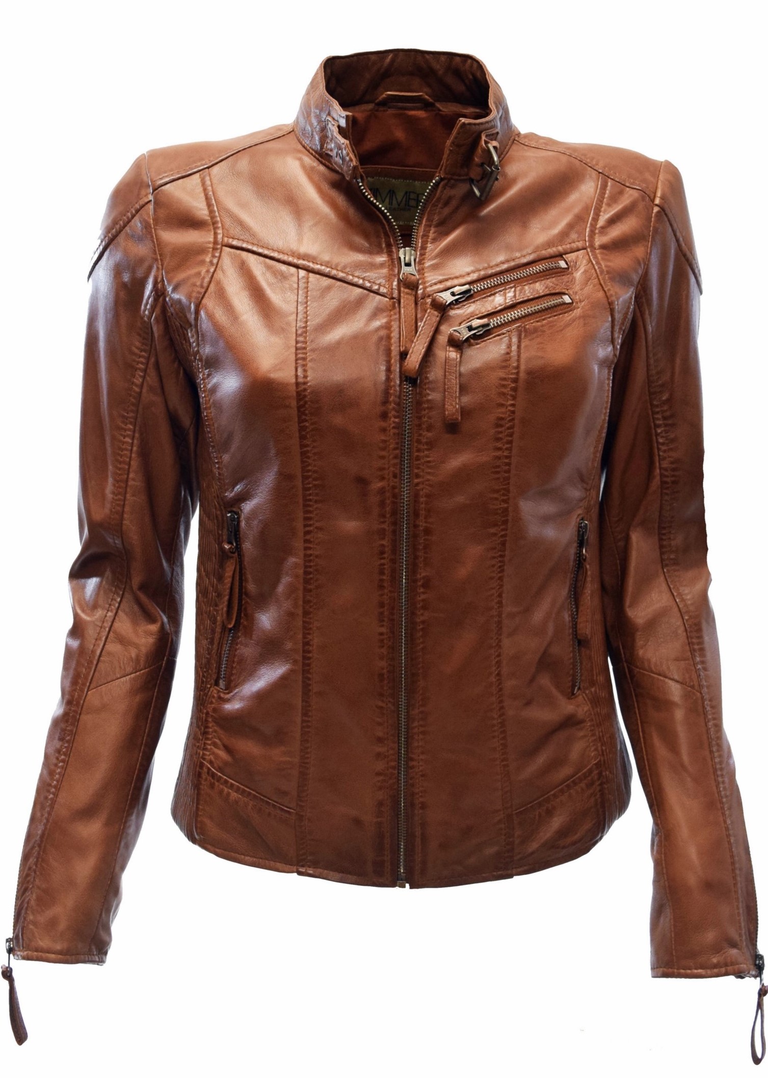 Damen Lederjacke Rina II in Cognac Braun