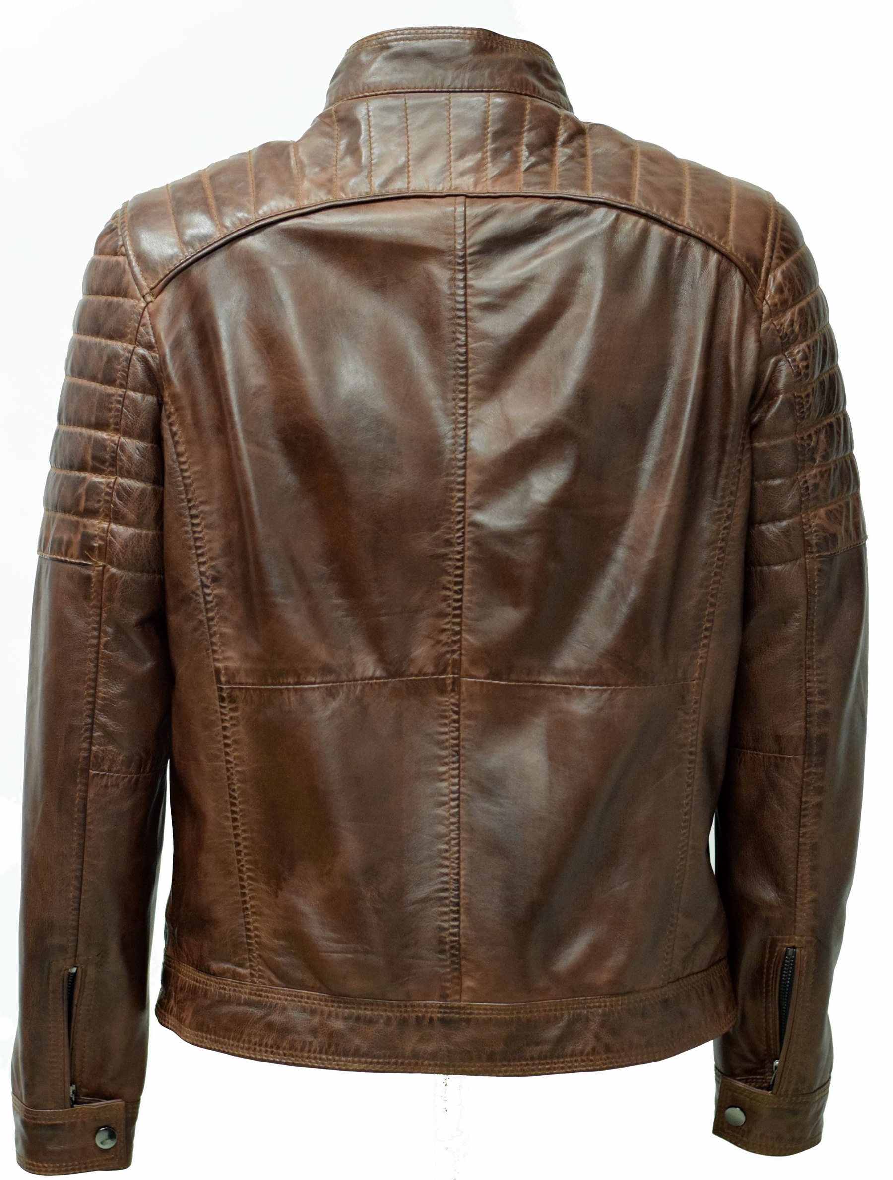 Herren Lederjacke Franky in washed Kastanienbraun