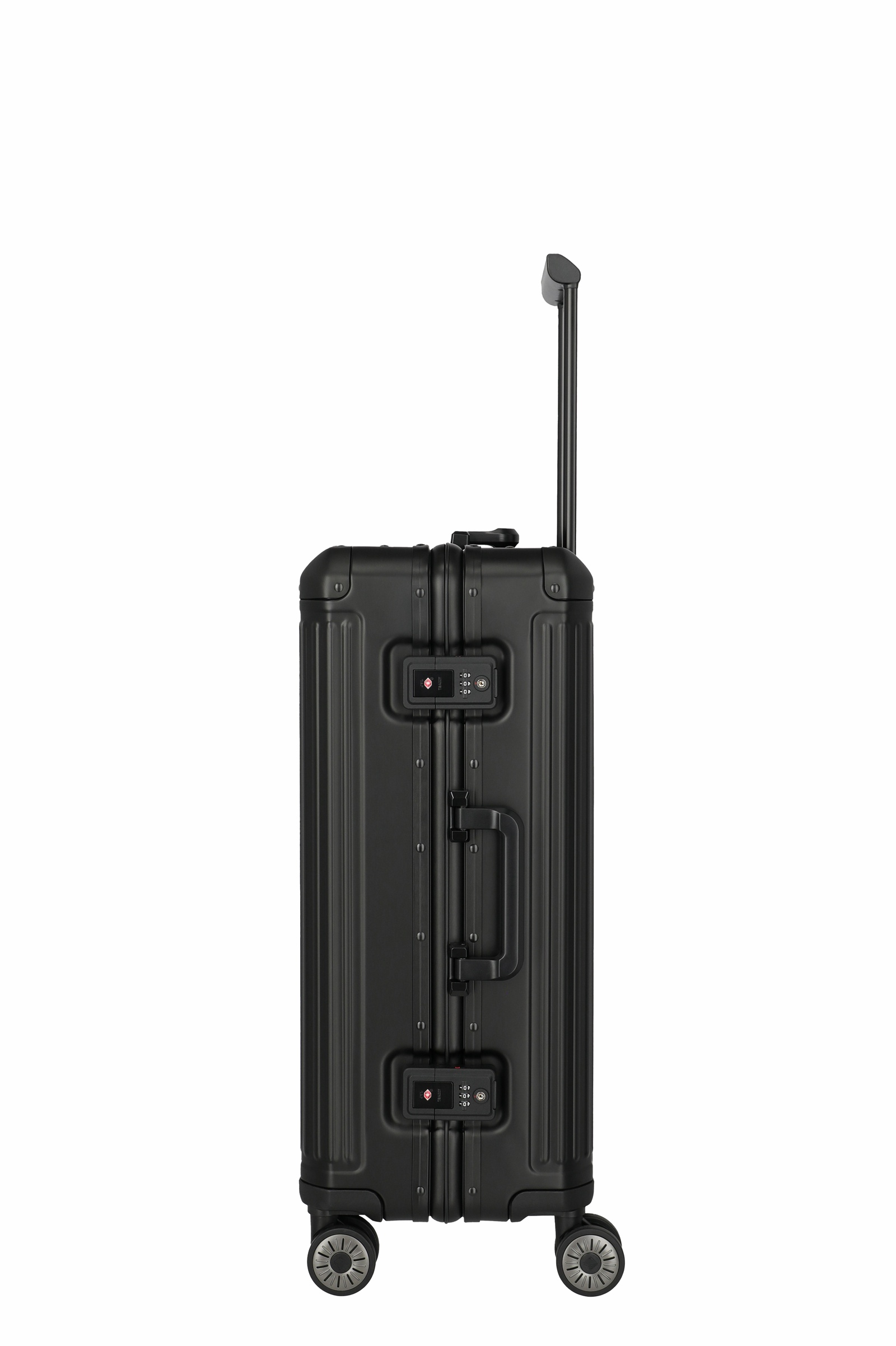Travelite Aluminium Trolley Next 2.0 M 66 cm mit 4 Rollen Schwarz
