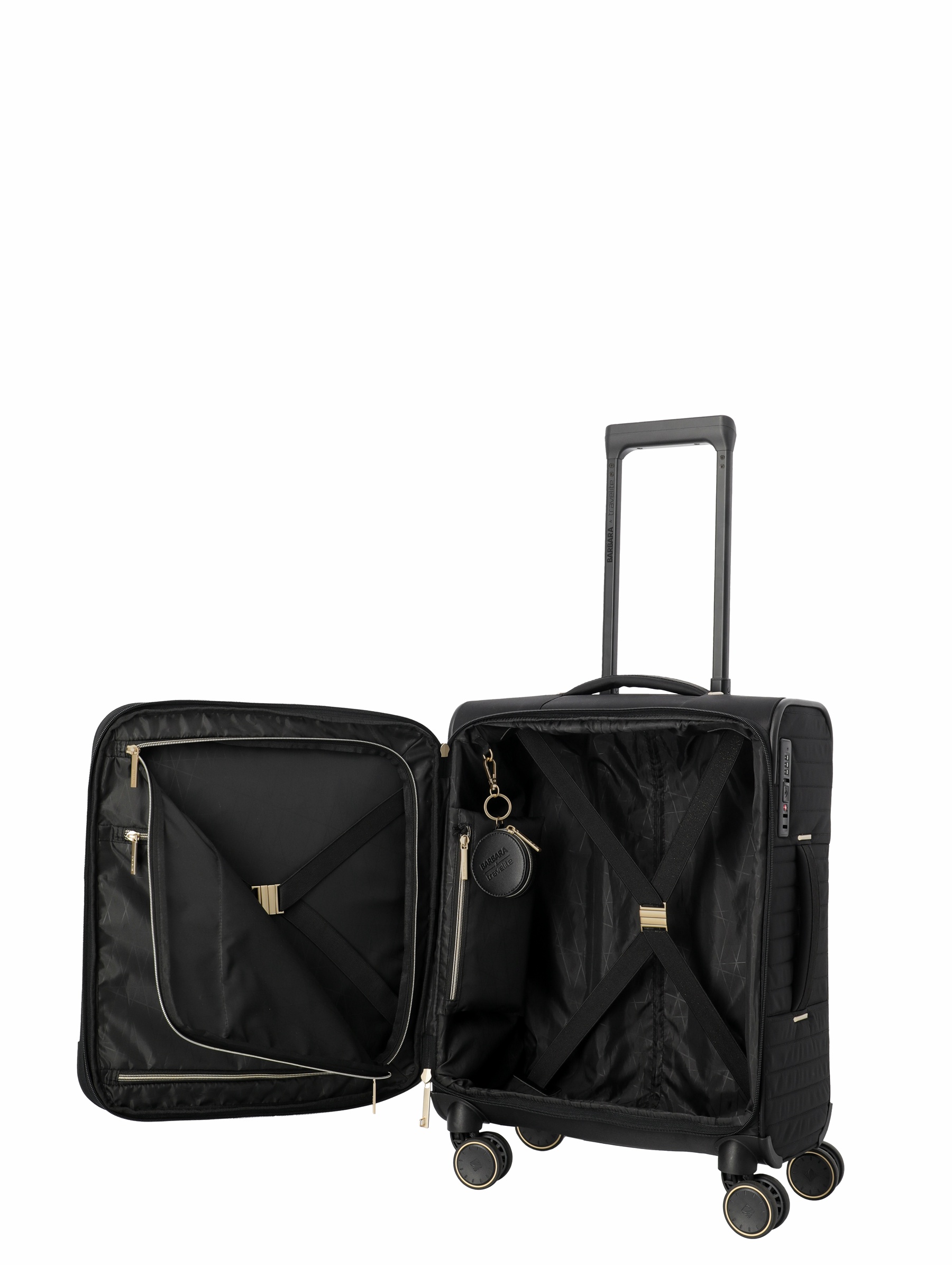 Travelite BARBARA STEPP Trolley S erw. 4 Rollen Schwarz