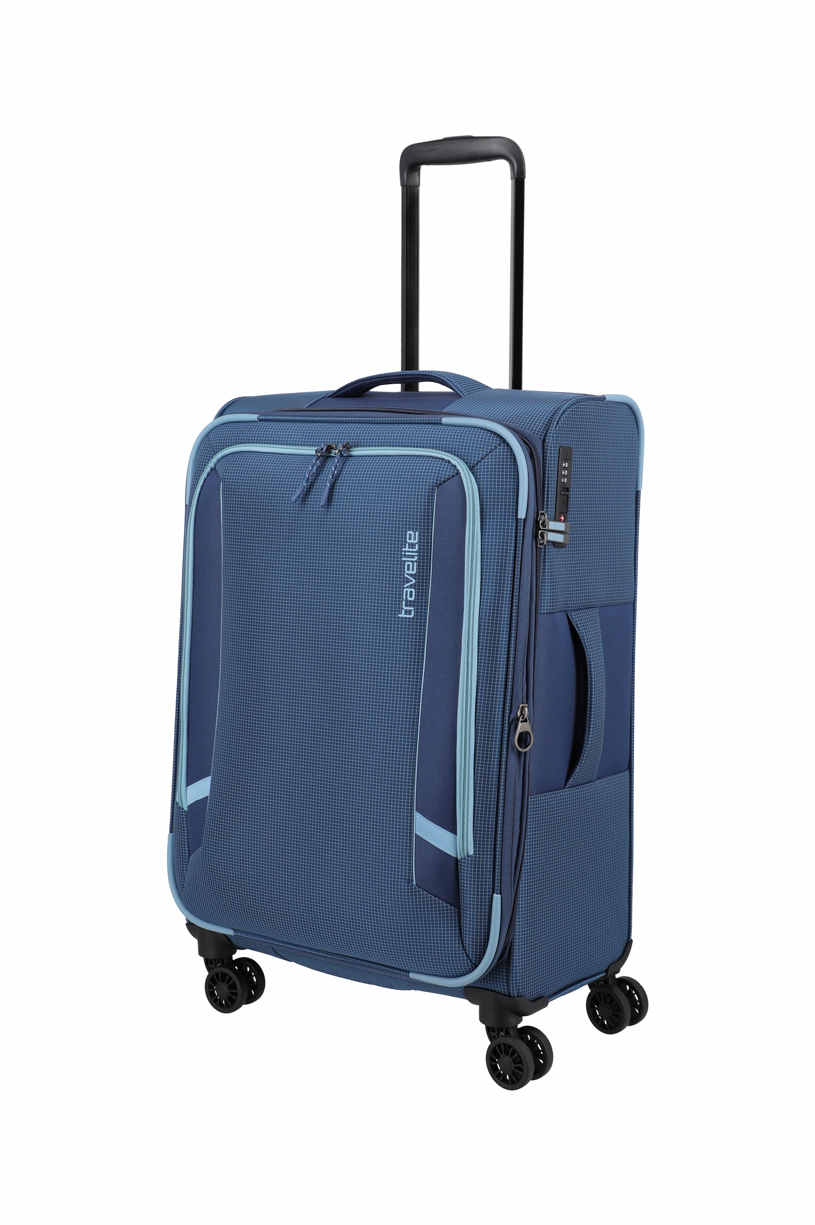 Travelite Trolley Corsiica M 67 cm mit 4 Rollen Blau