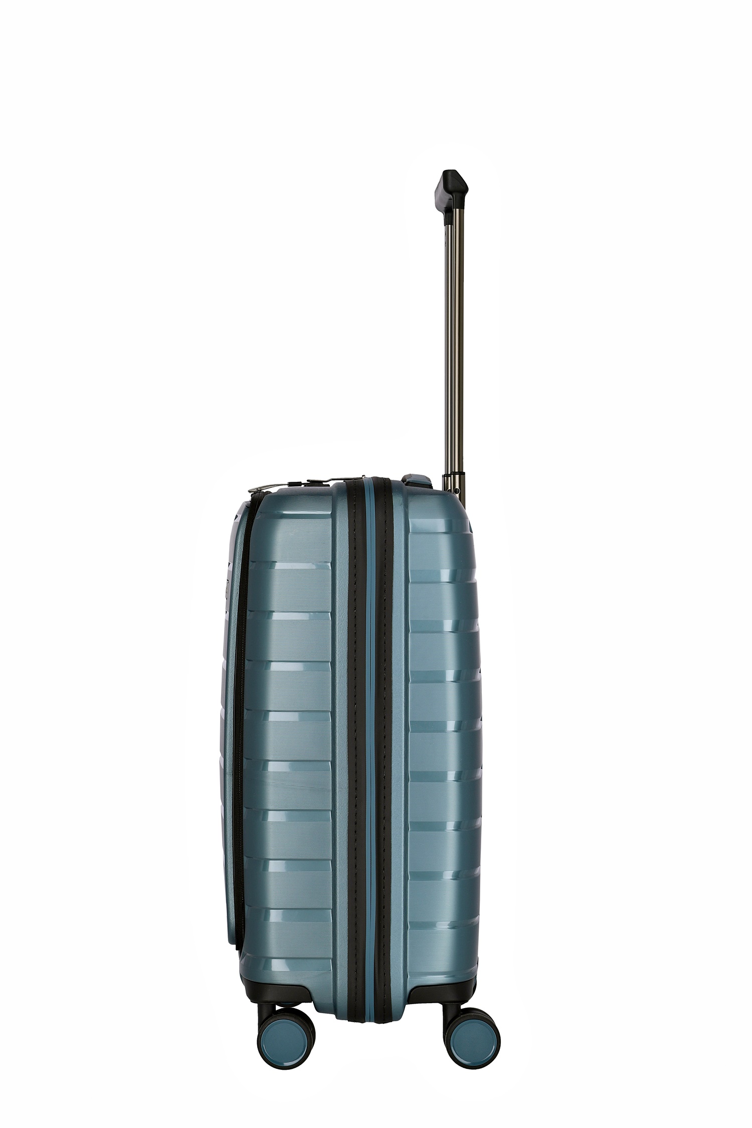 Travelite Koffer Air Base Vortasche 4 Rollen Trolley 55 cm S+ Eisblau
