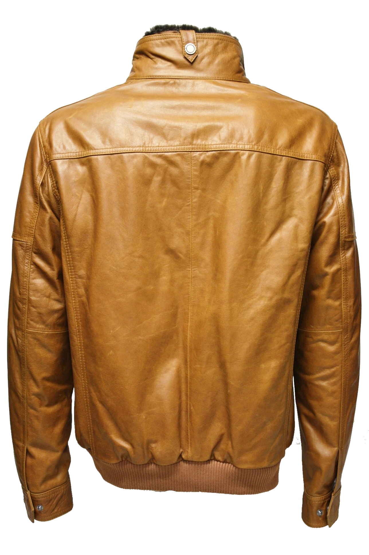 Trapper Herren Lederjacke "Arizona" in washed Cognac