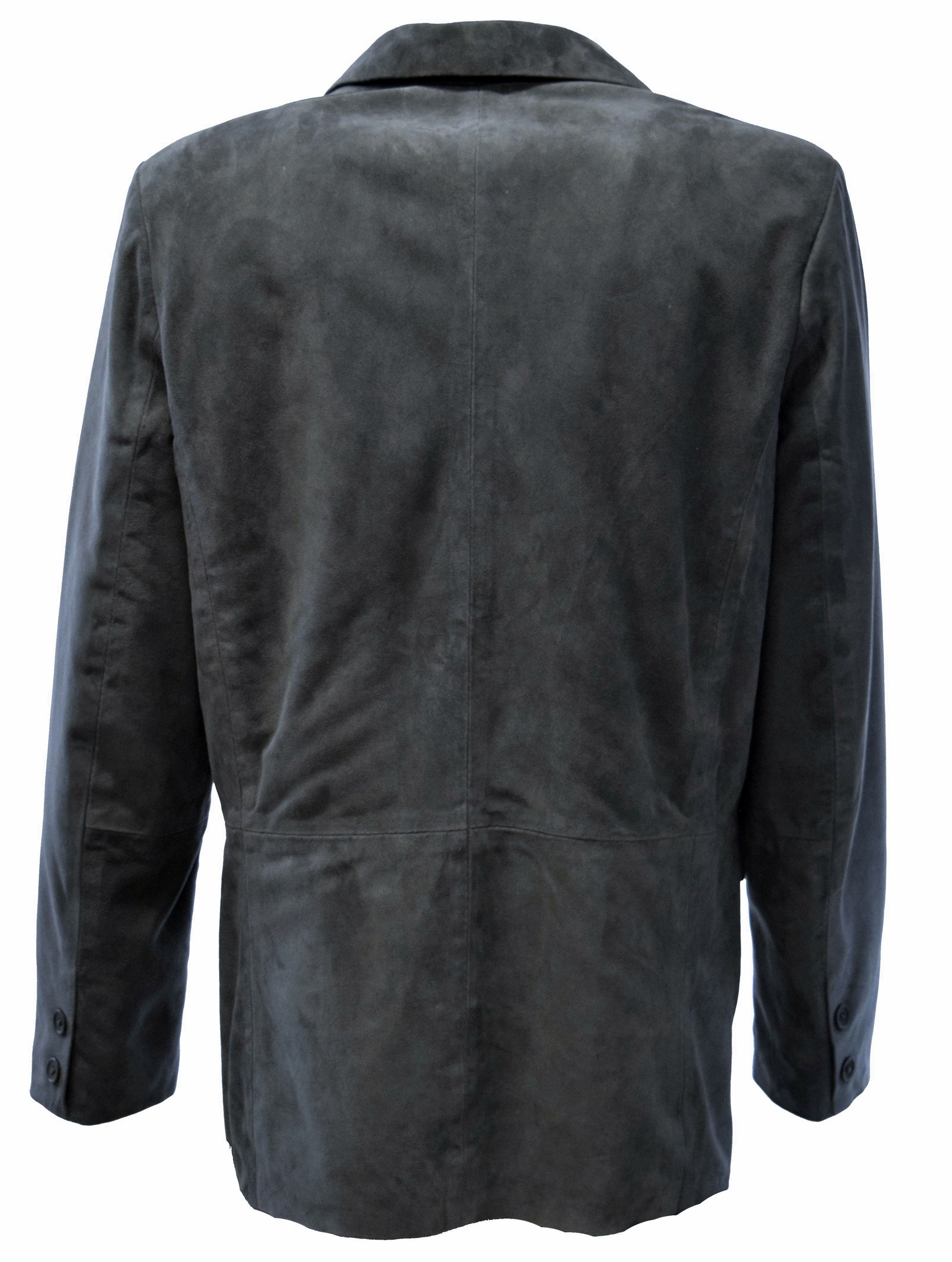 Herren Ledersakko Bruno II Velourleder in Graublau
