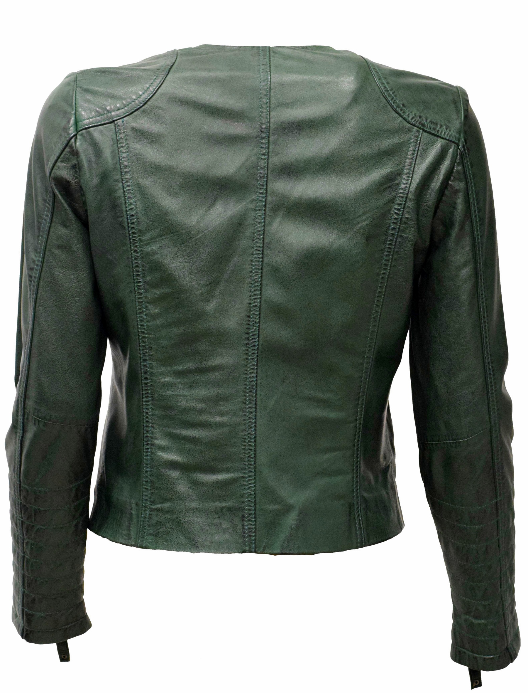 Damen Lederjacke "BINI" in washed Smaragd