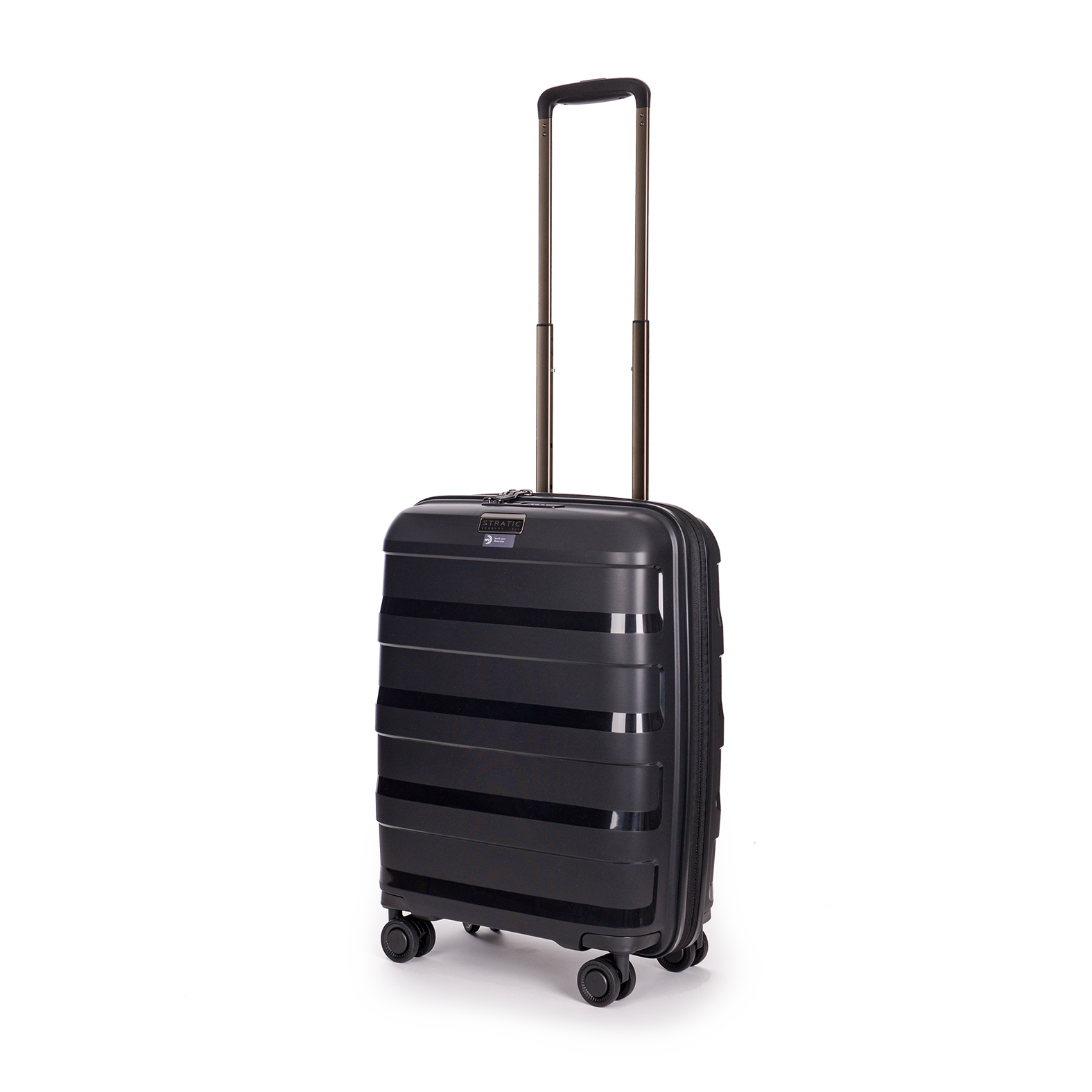 Stratic Straw Plus Trolley S 55 cm mit 4 Rollen aus Bio Kunststoff in Schwarz