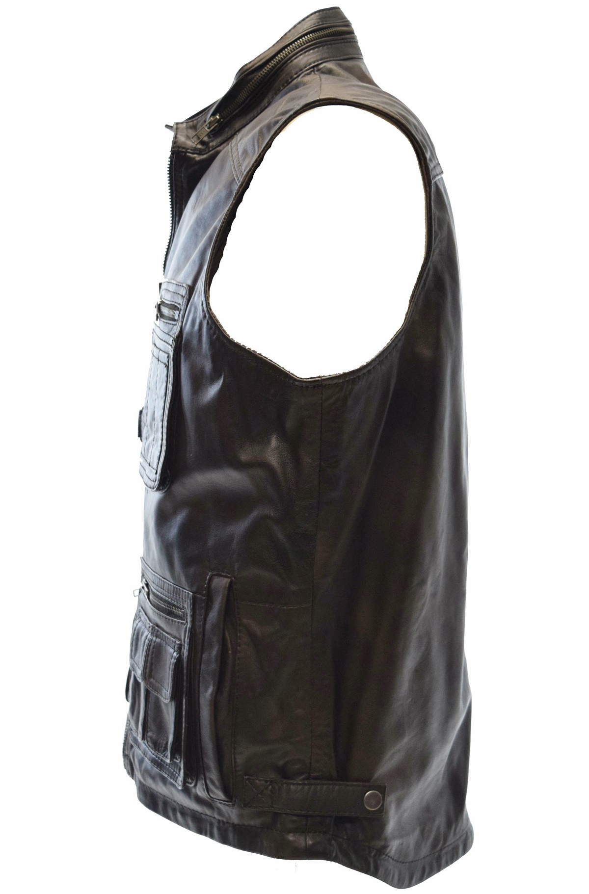 Herren Outdoor Lederweste Julius in Moccabraun