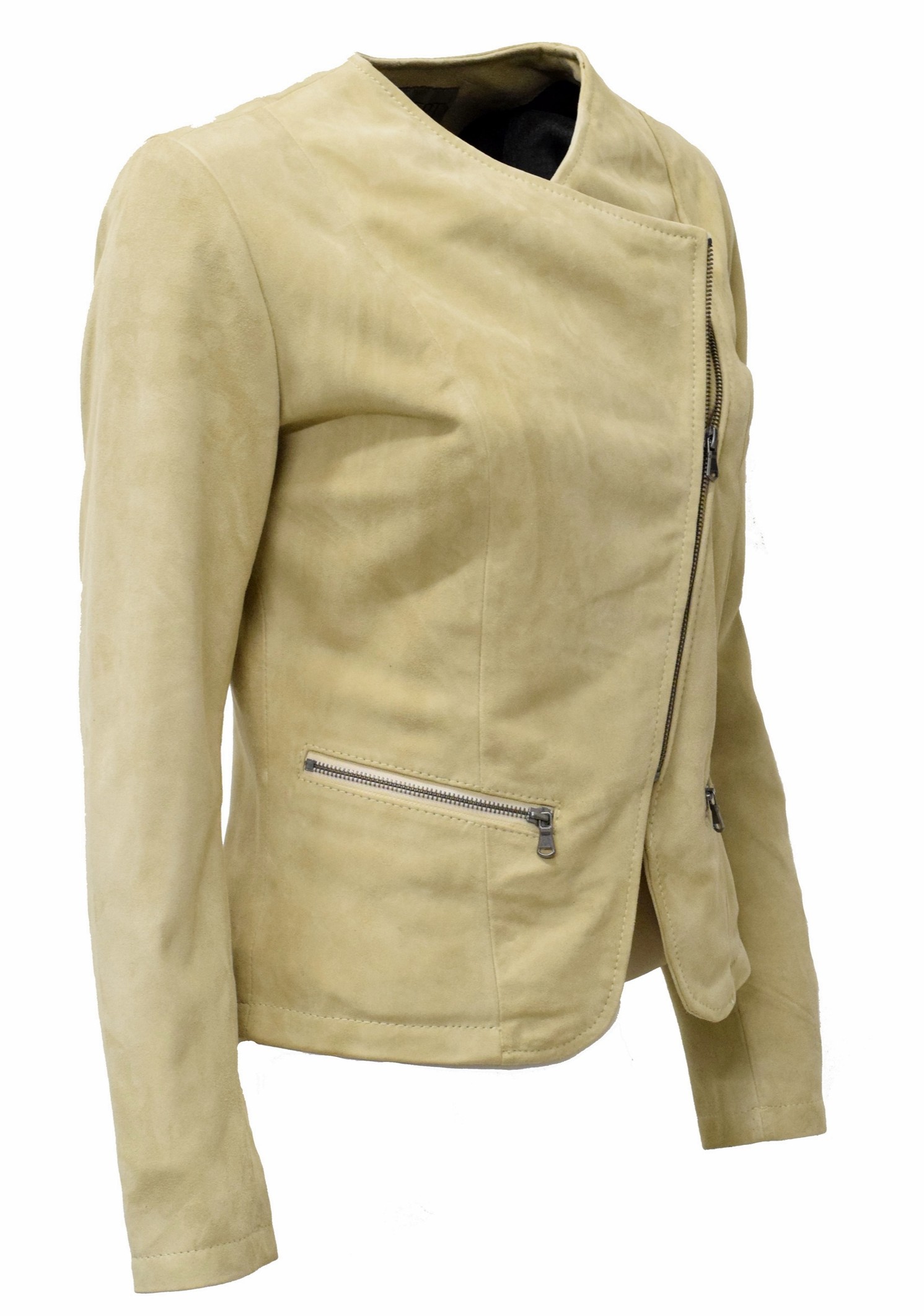 Damen Lederjacke Minni in Cremebeige