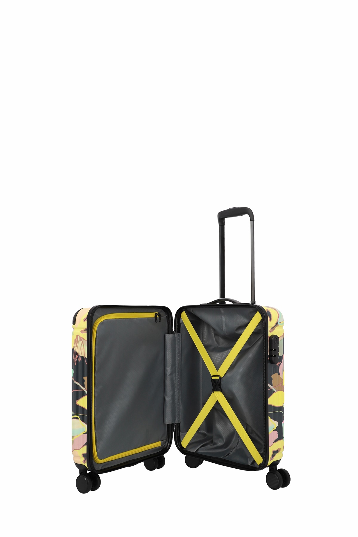 Travelite Trolley Cruise S 55 cm mit 4 Rollen Gelbe Orchidee