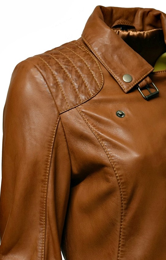 Damen Lederjacke Liszy in washed Dunkelcognac