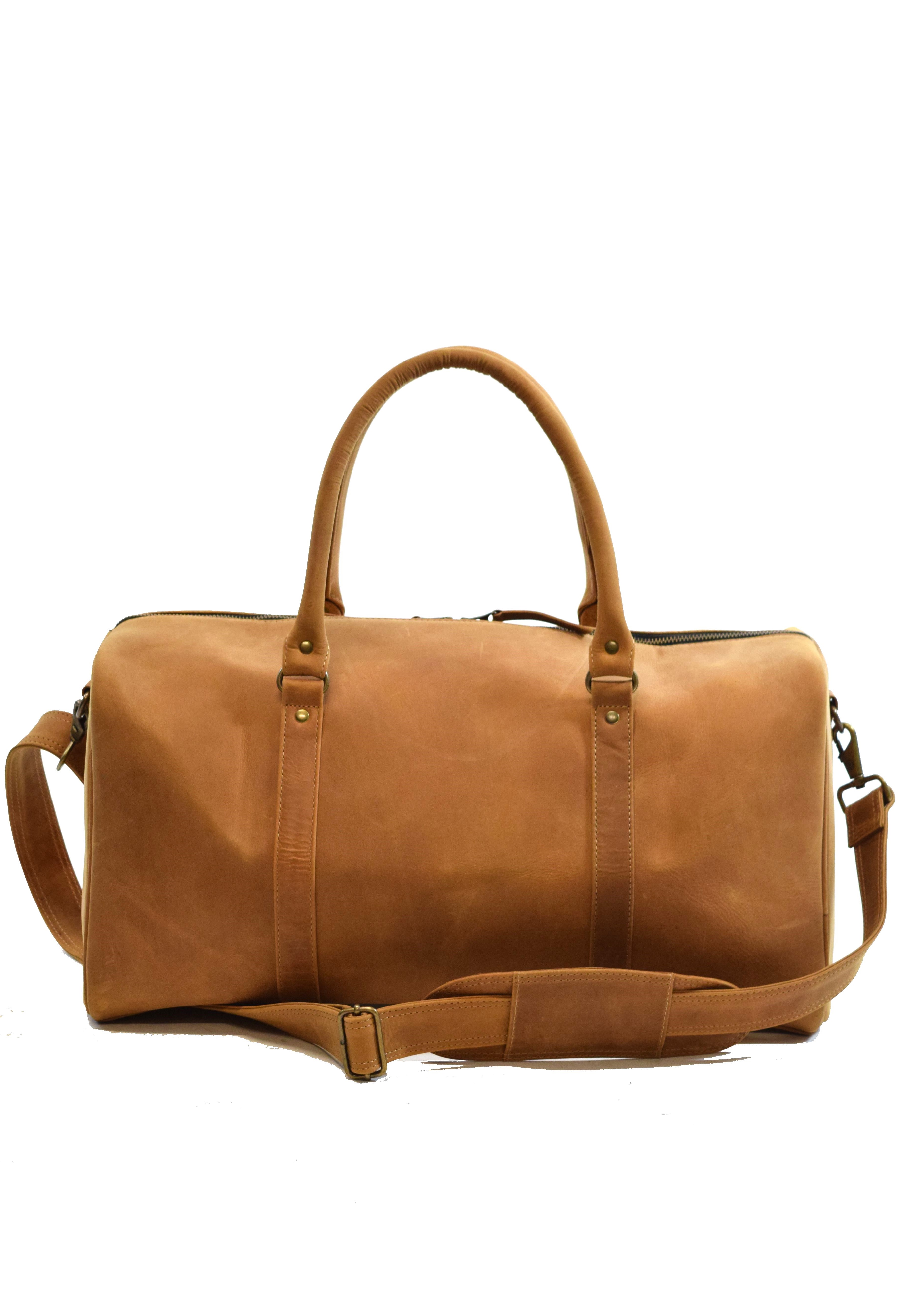 Weekender Reisetasche P-1011 50 cm aus Rindleder in Cognac