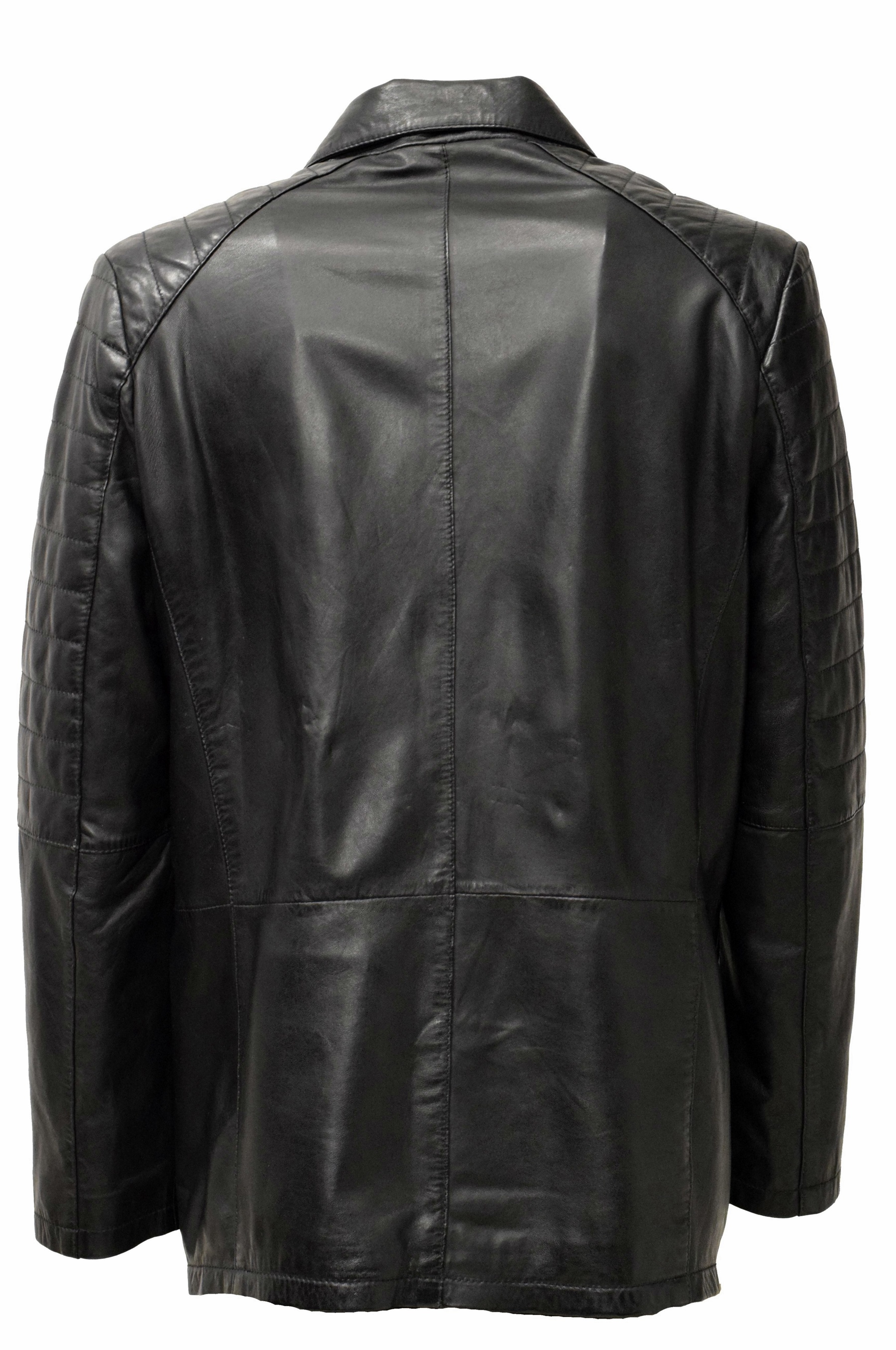 Herren Ledersakko Luis in washed Schwarz