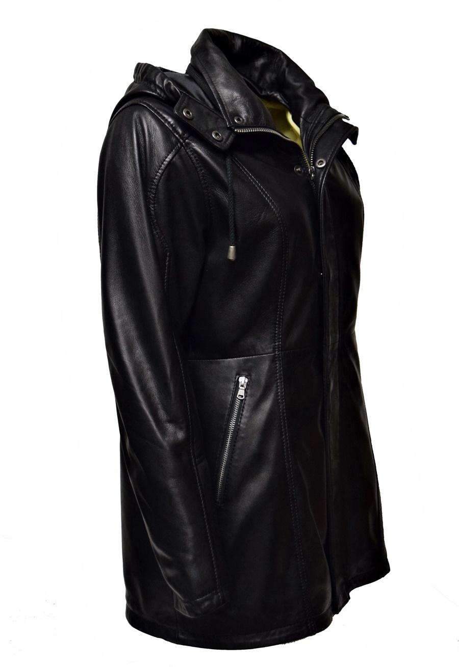 Damen Lederjacke Pauline in Schwarz