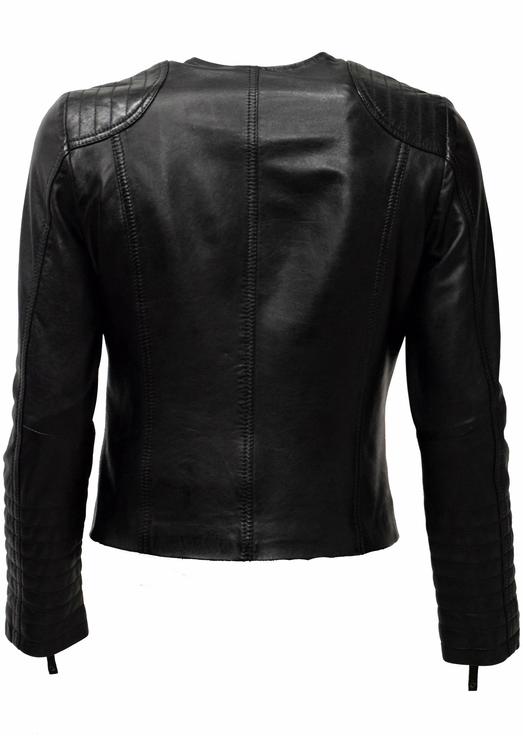 Damen Lederjacke Luisa in washed Schwarz