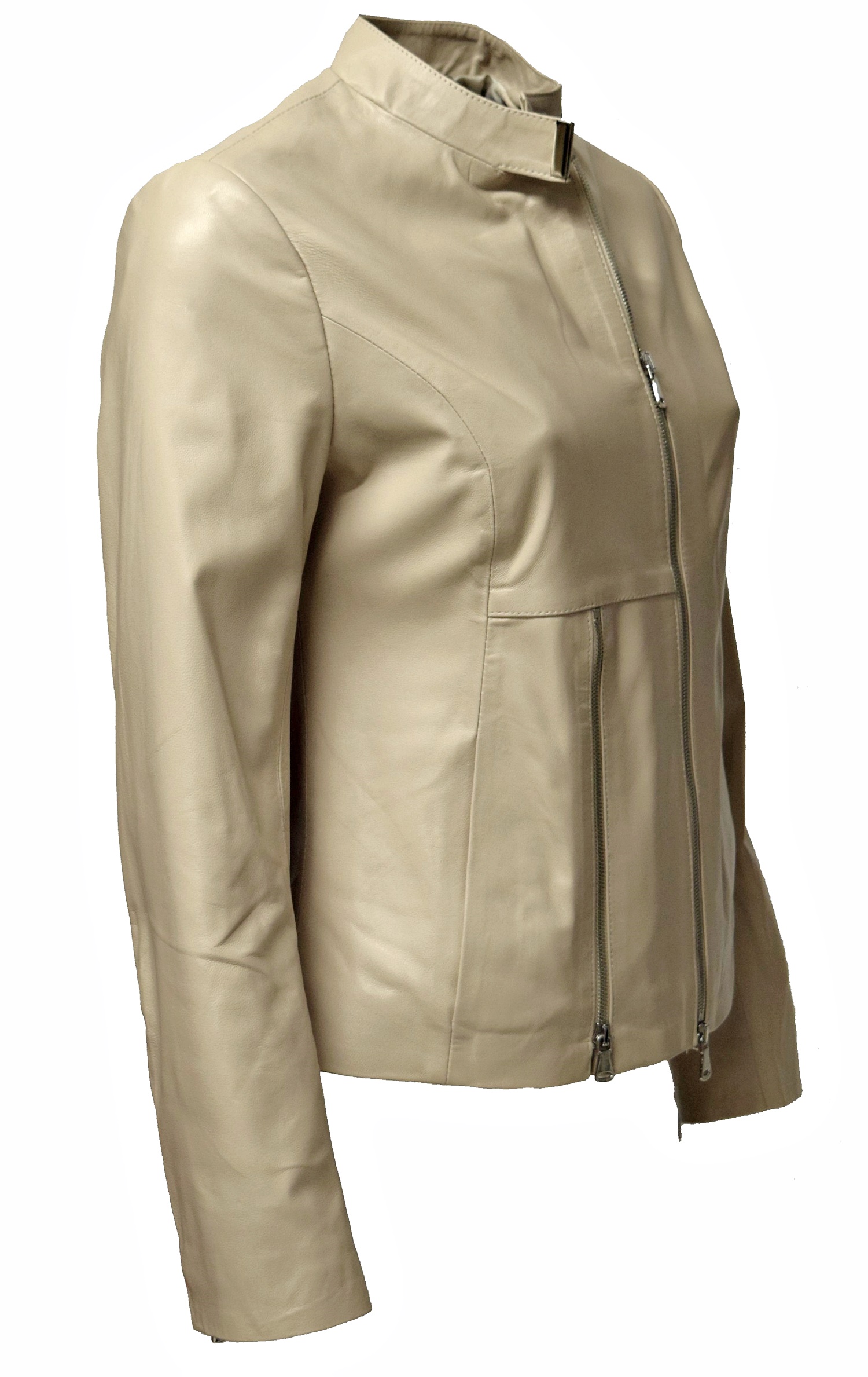 Damen Lederjacke Sofia in fine Pale Creme