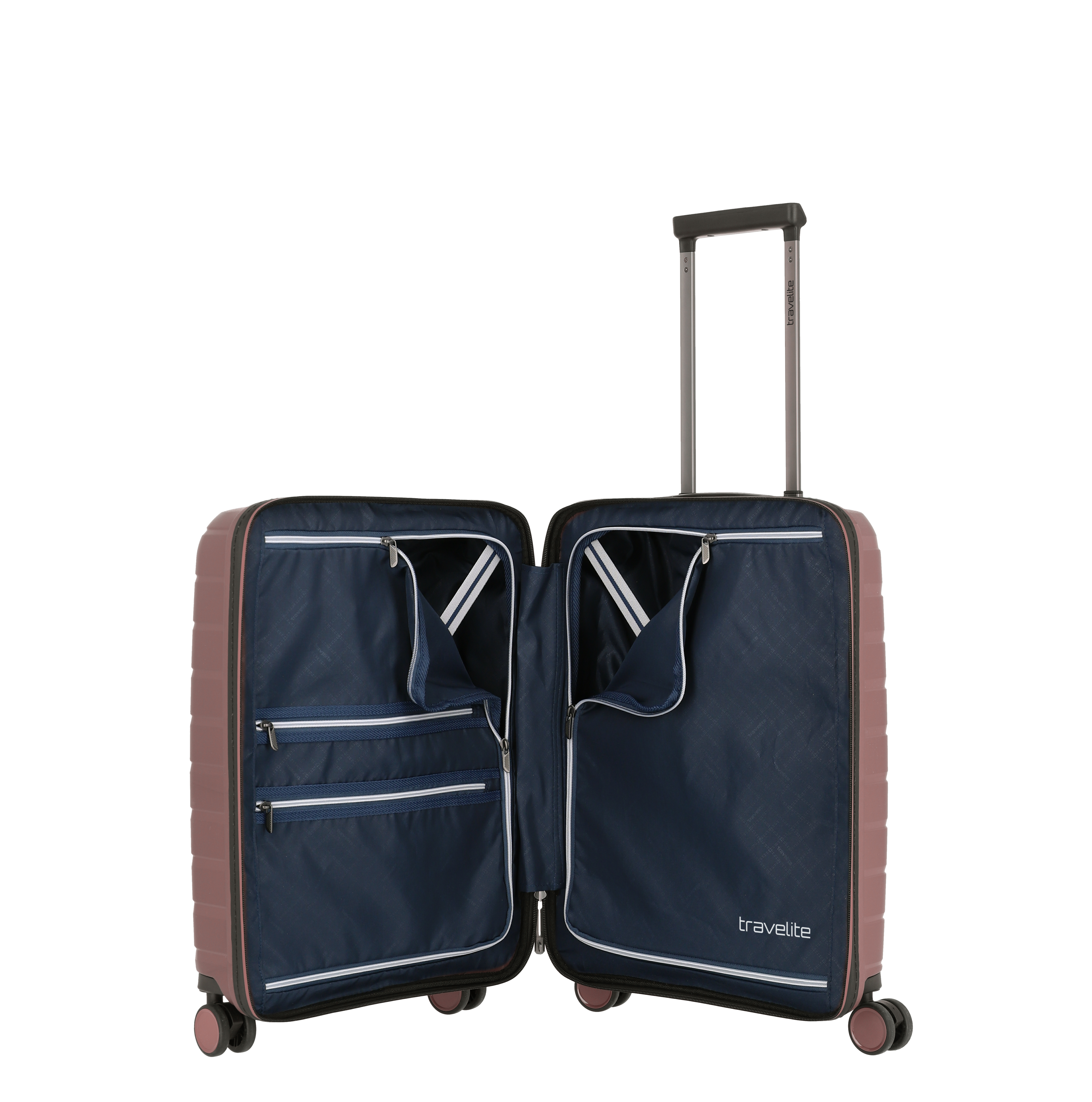 Travelite Koffer Air Base Vortasche 4 Rollen Trolley 55 cm S+ Flieder