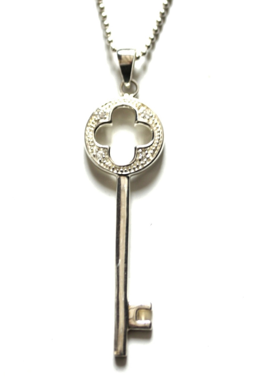 925er Halskette aus Silber mit Schlüssel Anhänger