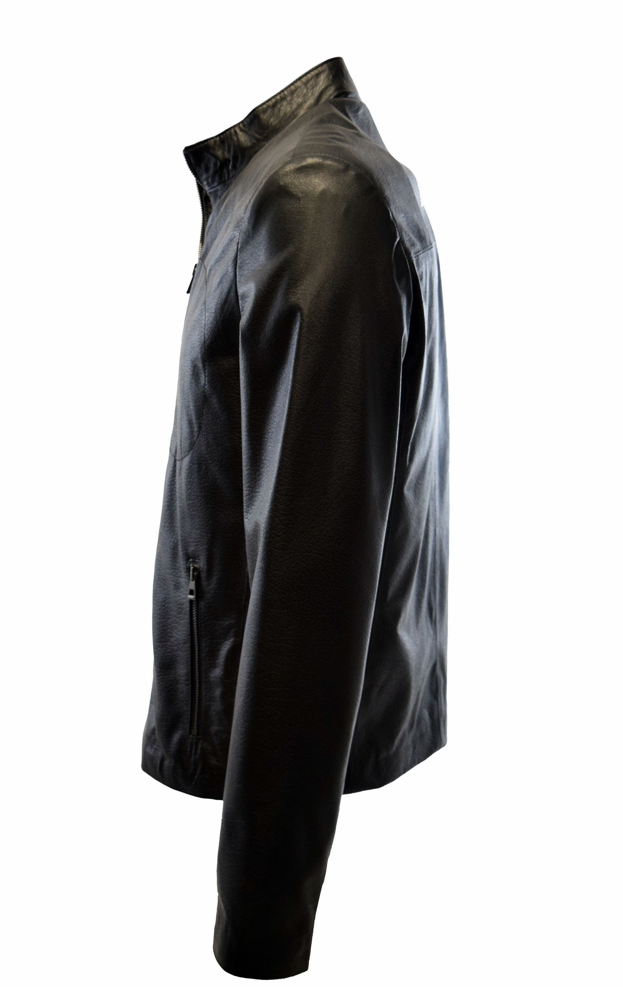 Herren Lederjacke Maik geprägtes Leder in Schwarz