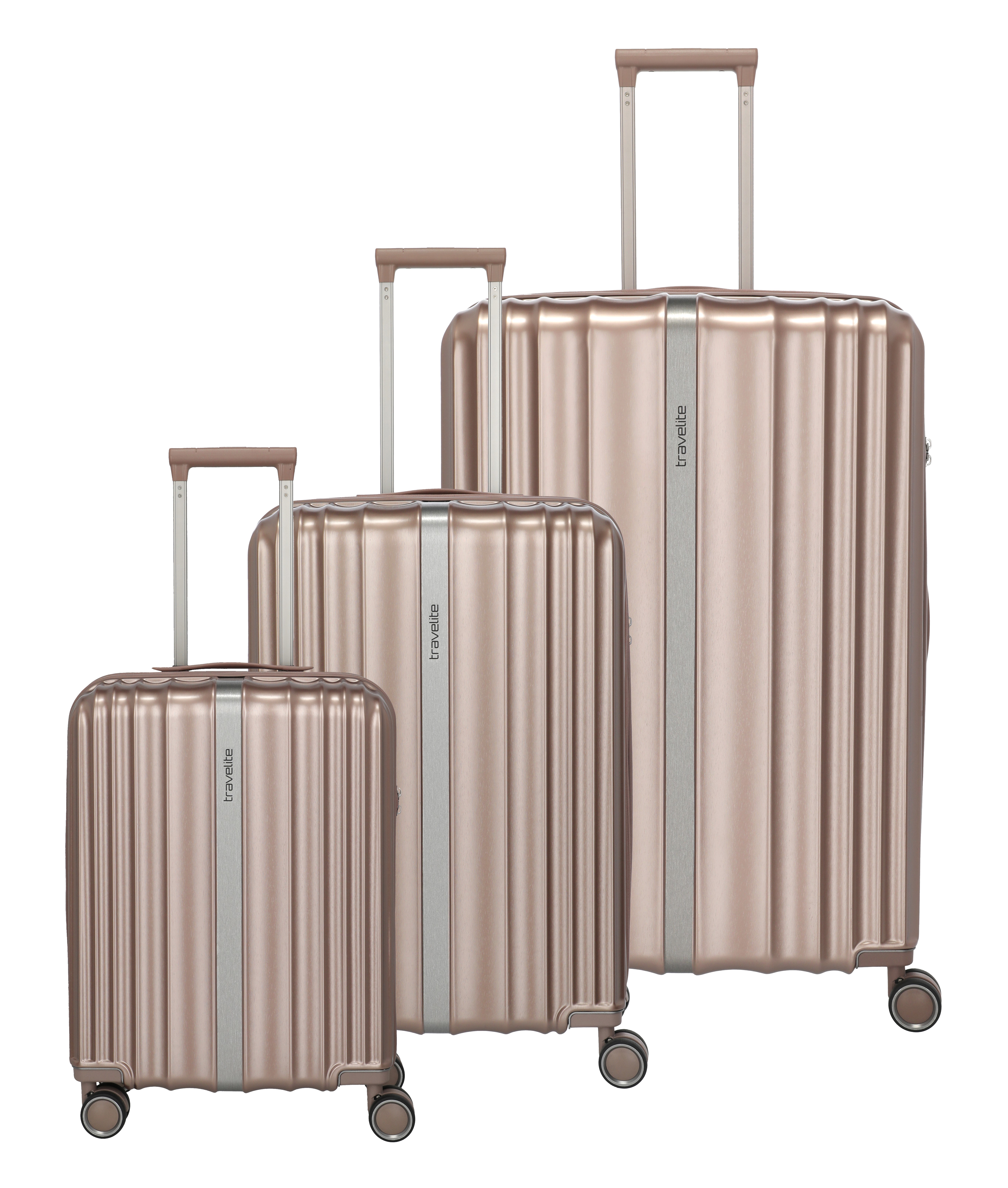 Travelite Paros 3 teiliges Set Metallic Look Altrosa
