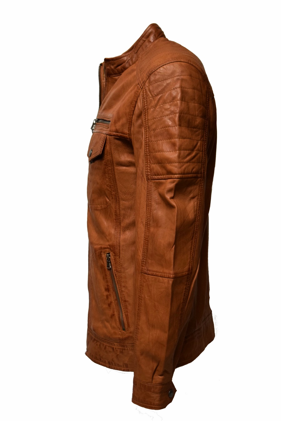 Herren Lederjacke Ray washed Cognac