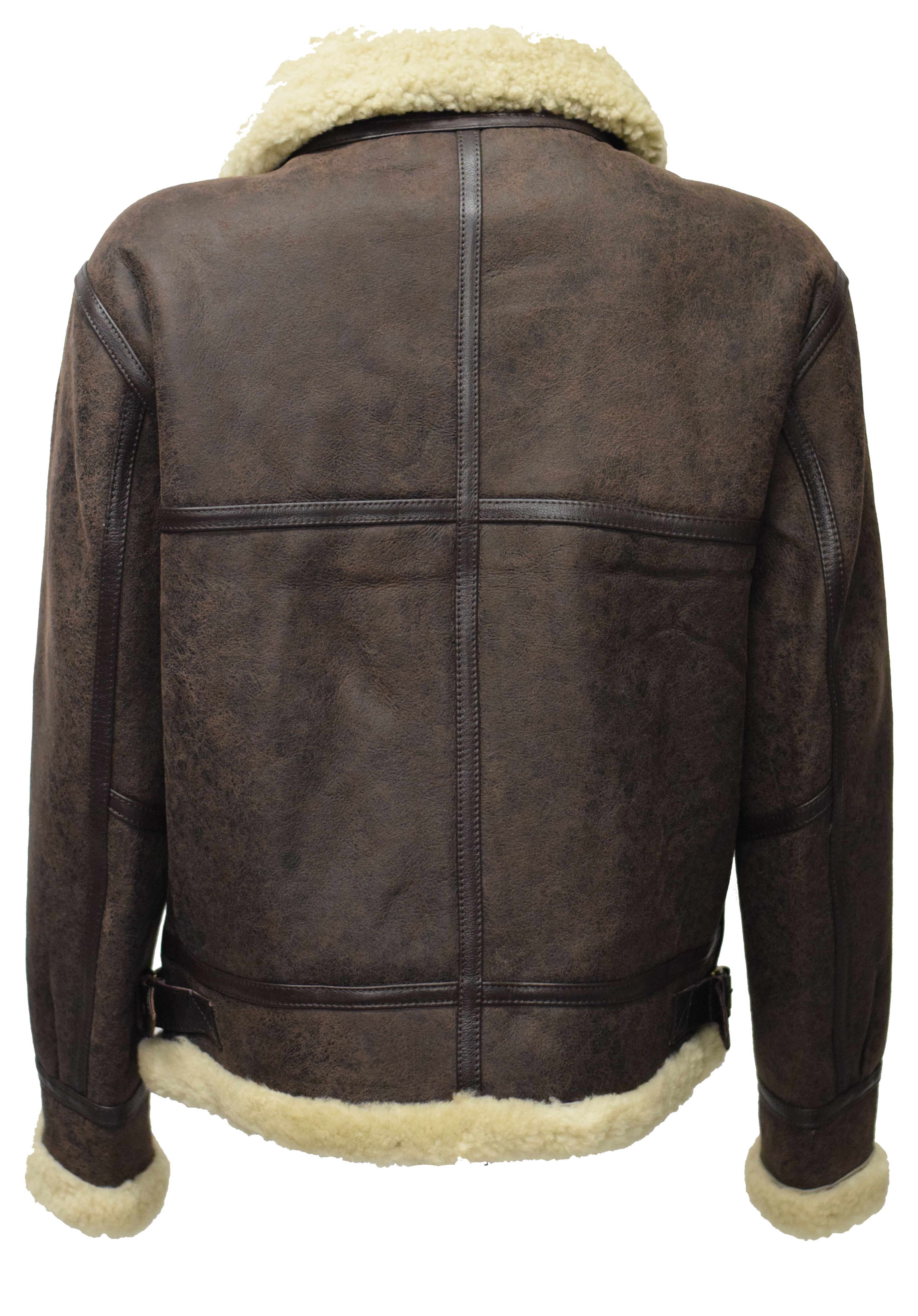 Damen Lederjacke Lammfelljacke Javote in antik Dunkelbraun
