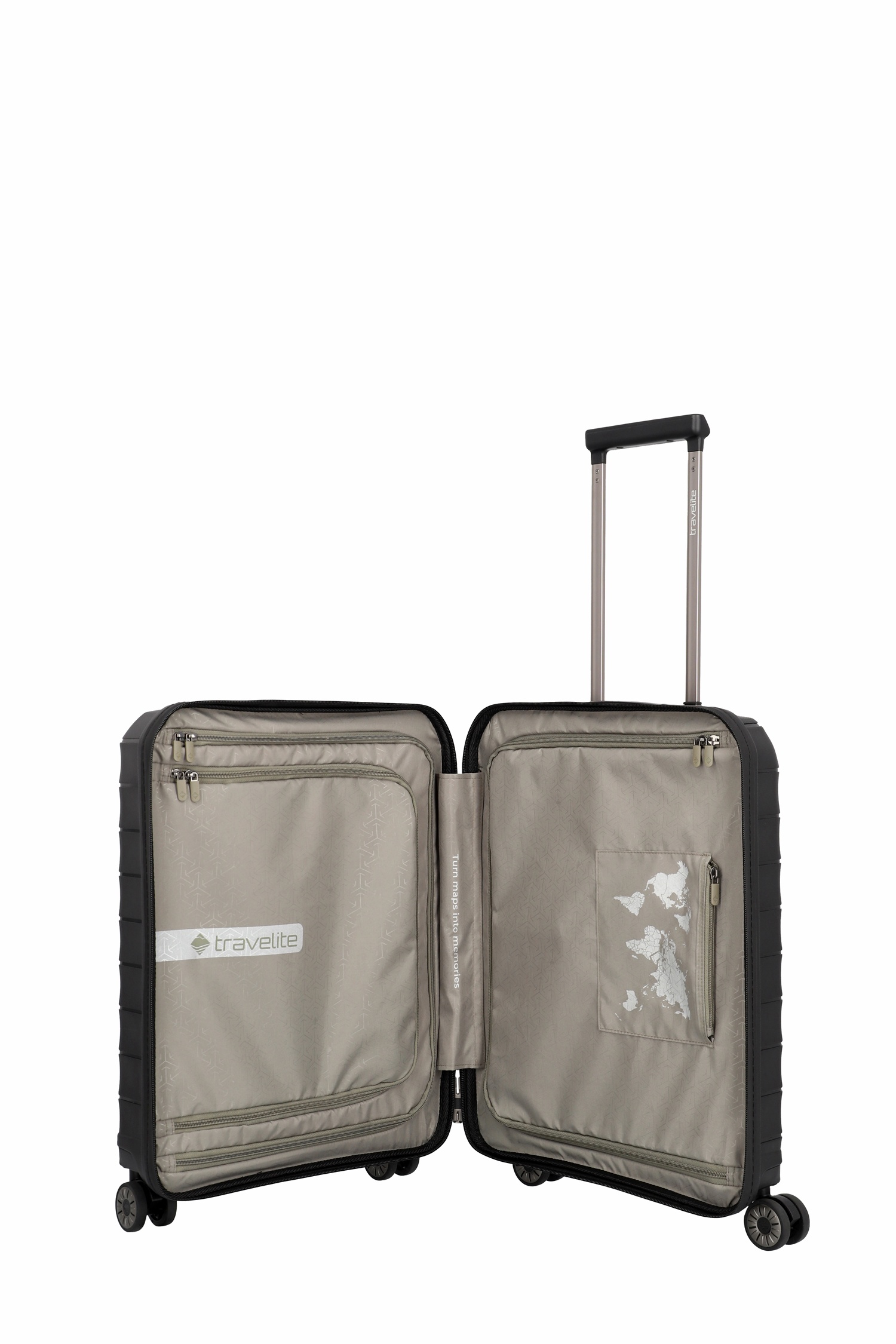 Travelite Koffer Mooby 4 Rollen Trolley S 55 cm mit Vortasche Schwarz