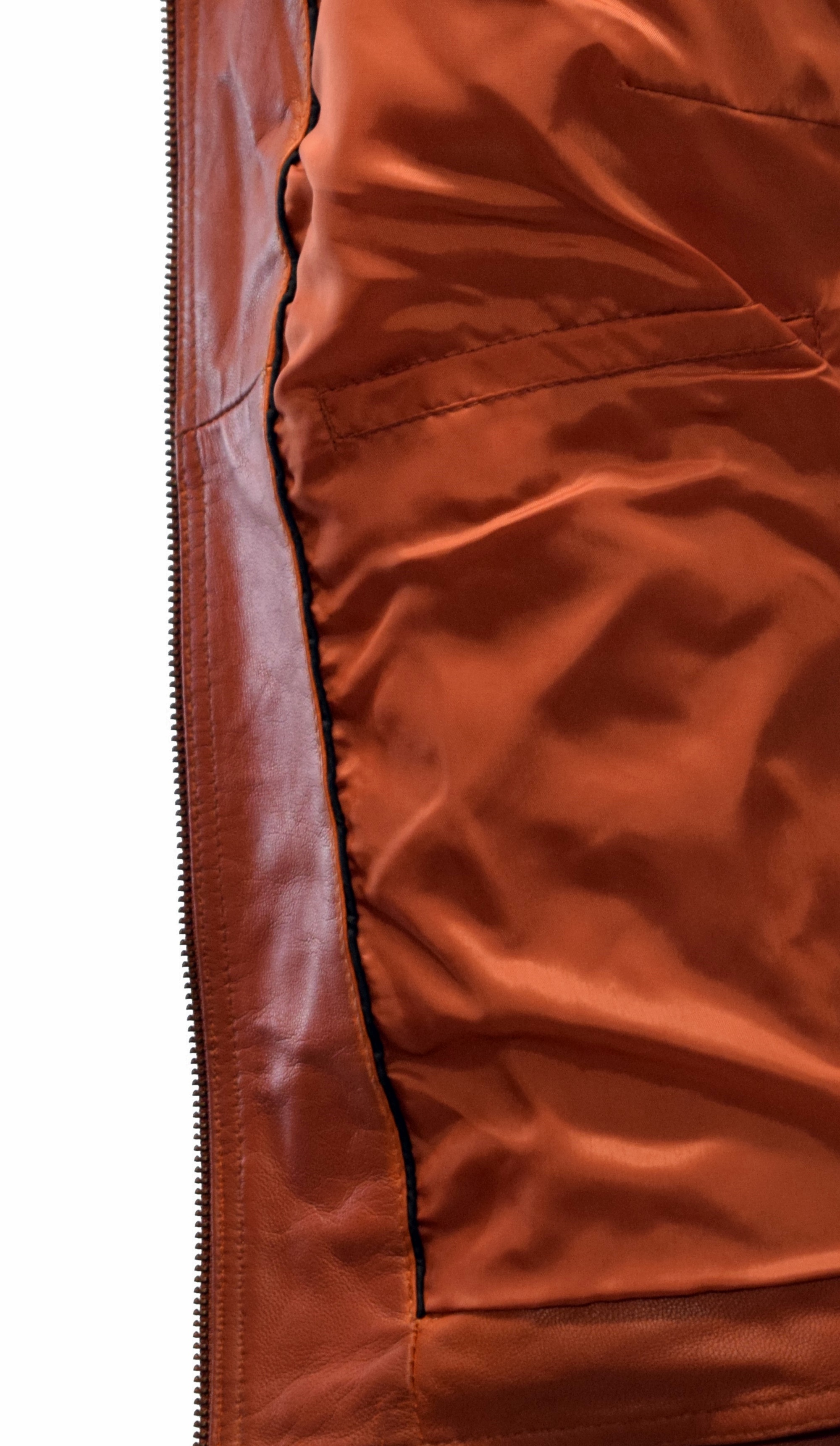 Damen Lederjacke P-14-01 washed Rostorange