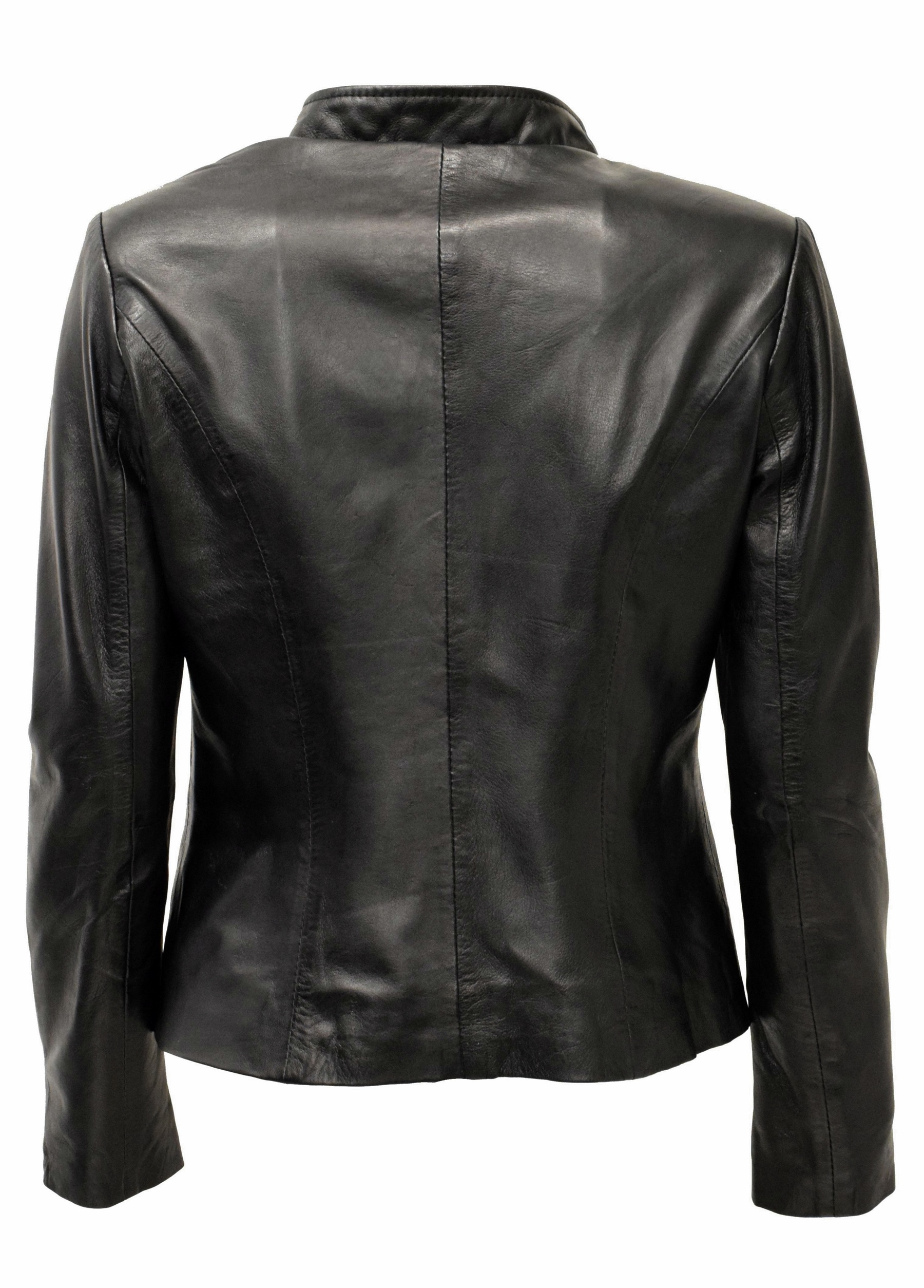 Damen Lederjacke Debby in washed Schwarz
